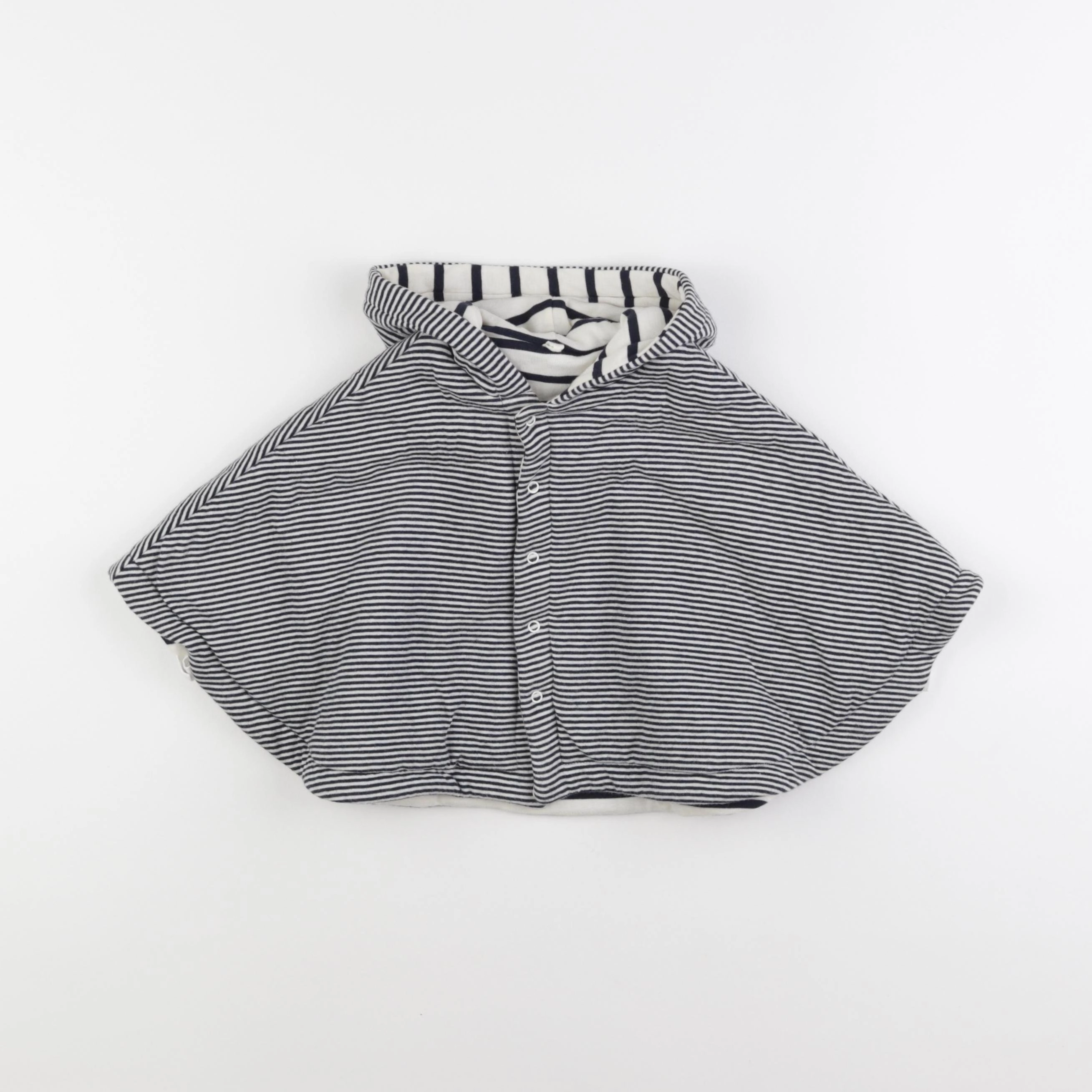 Petit Bateau - cape blanc, bleu - 6/12 mois