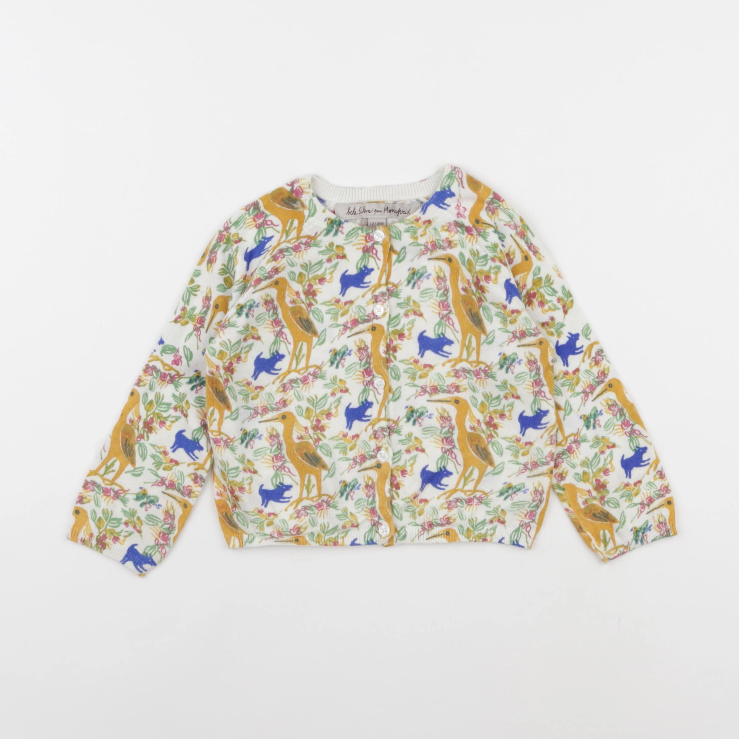 Monoprix - gilet multicolore - 12/18 mois