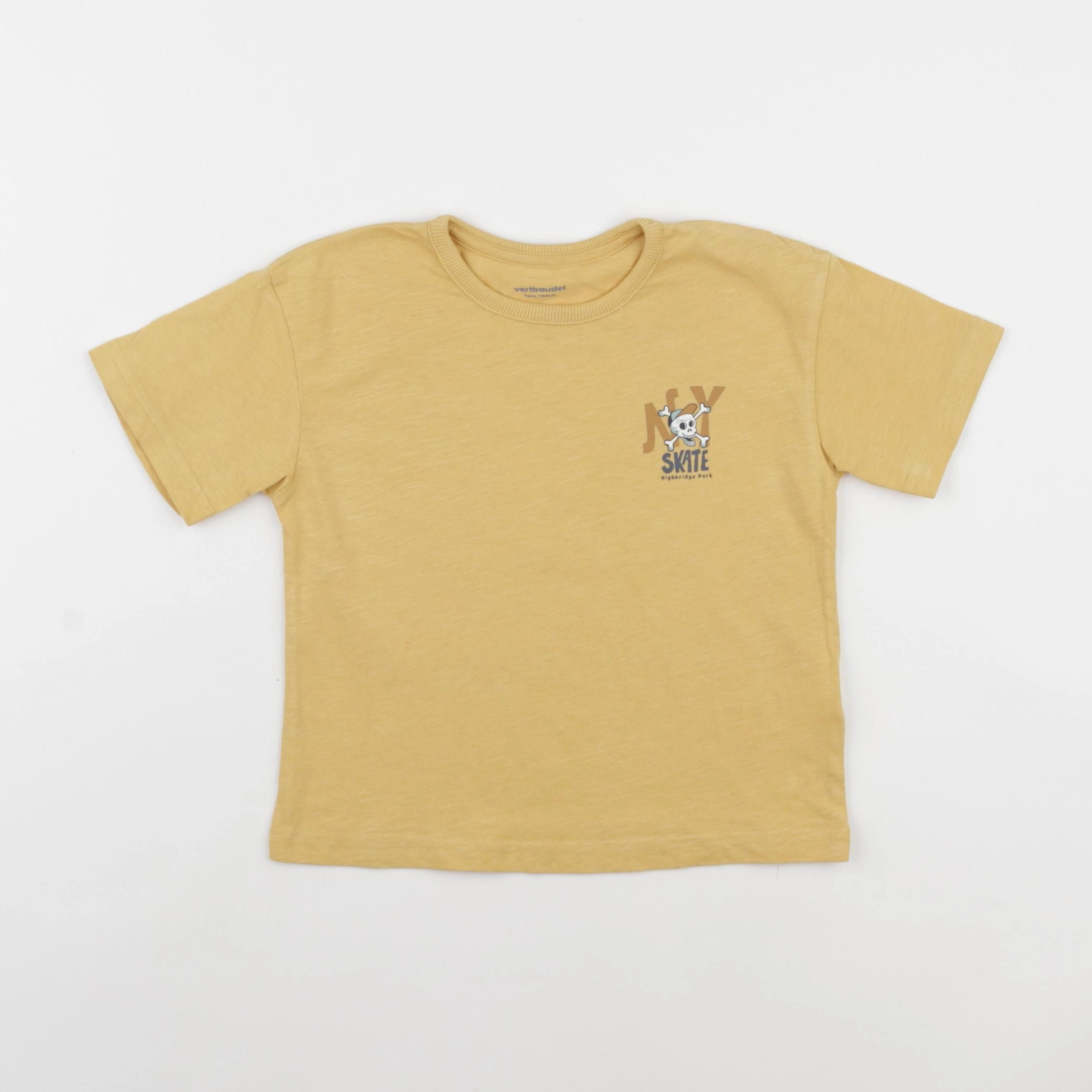 Vertbaudet - tee-shirt imprimé au dos jaune - 4 ans