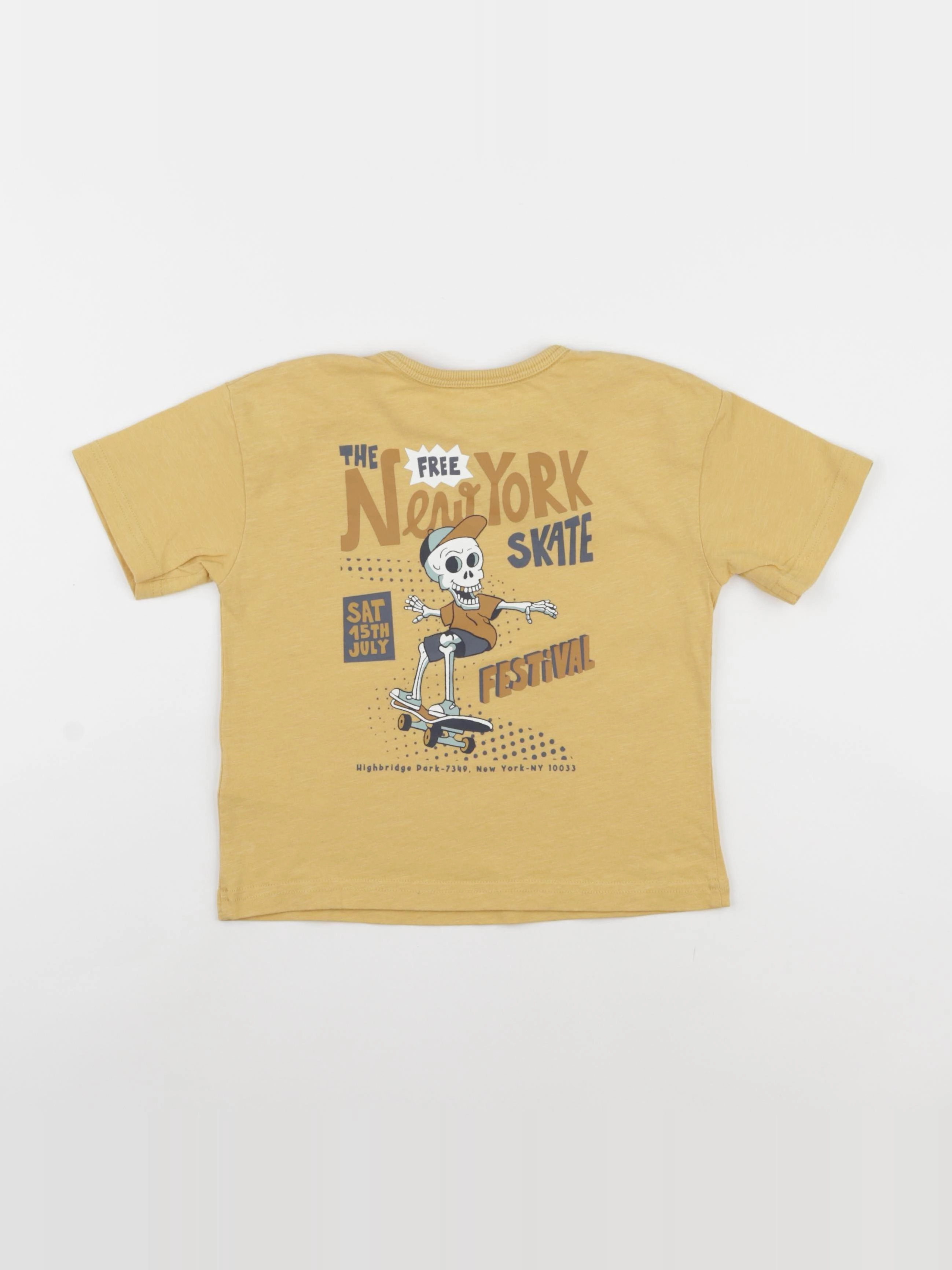 Vertbaudet - tee-shirt imprimé au dos jaune - 4 ans