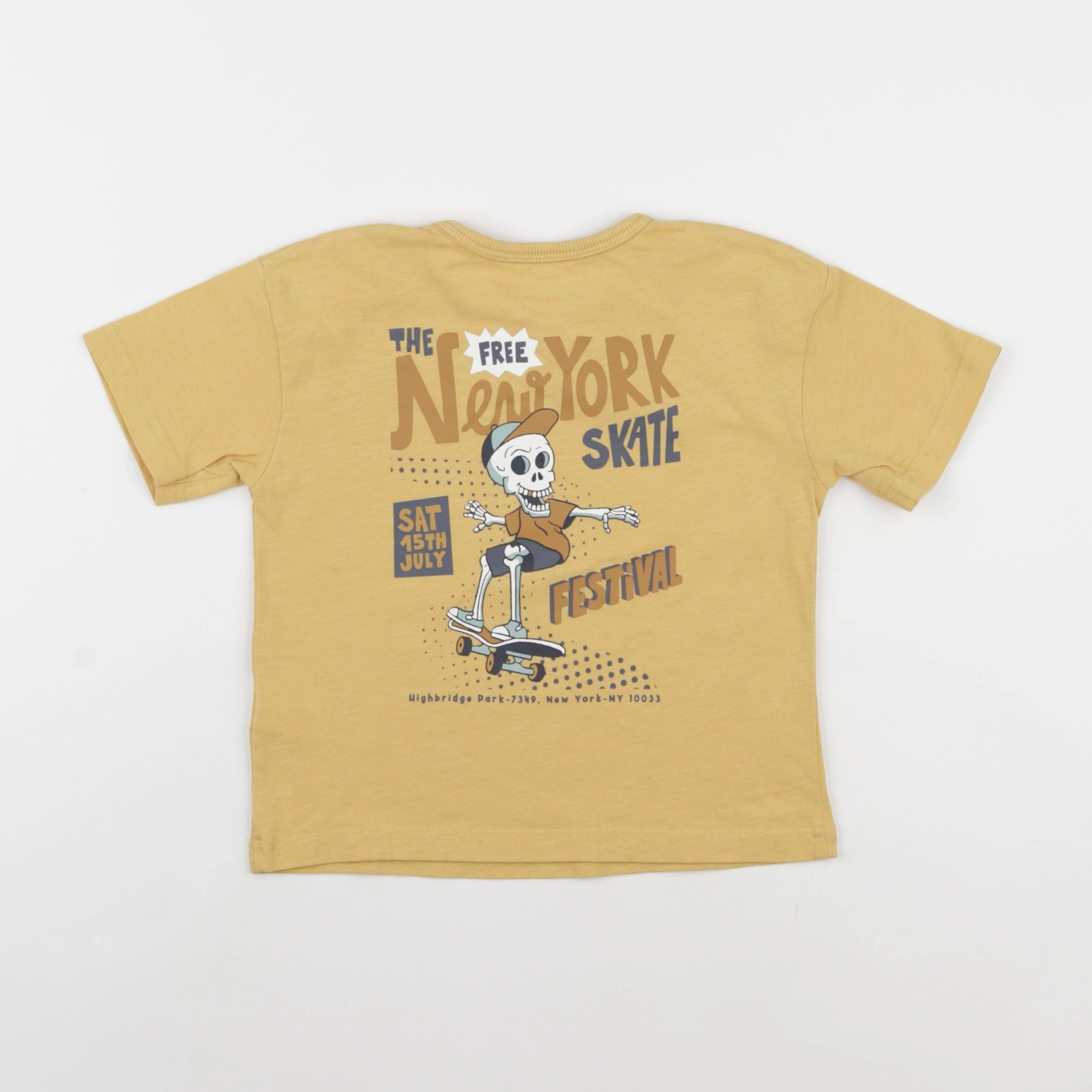 Vertbaudet - tee-shirt imprimé au dos jaune - 4 ans