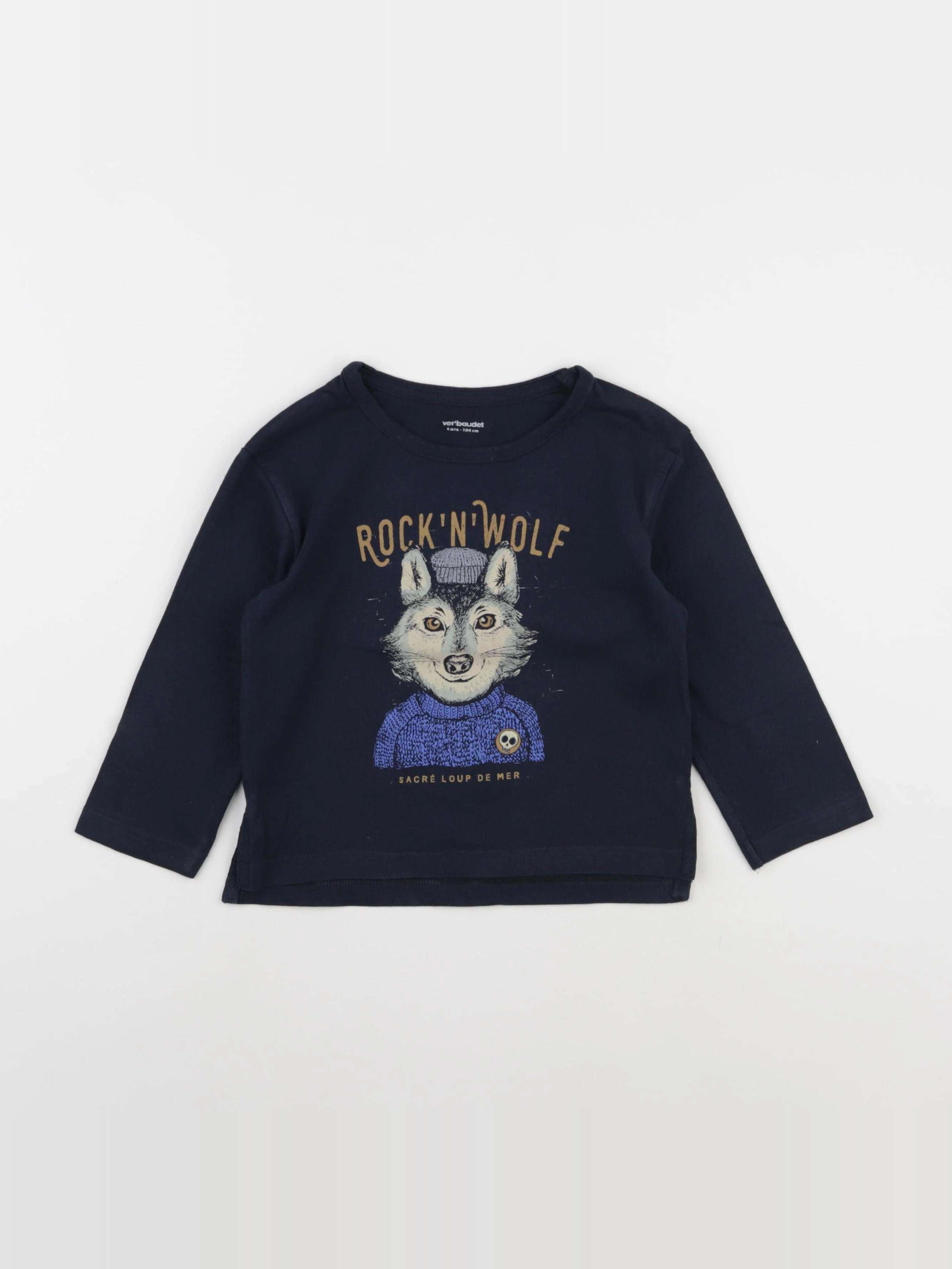 Vertbaudet - tee-shirt bleu - 4 ans