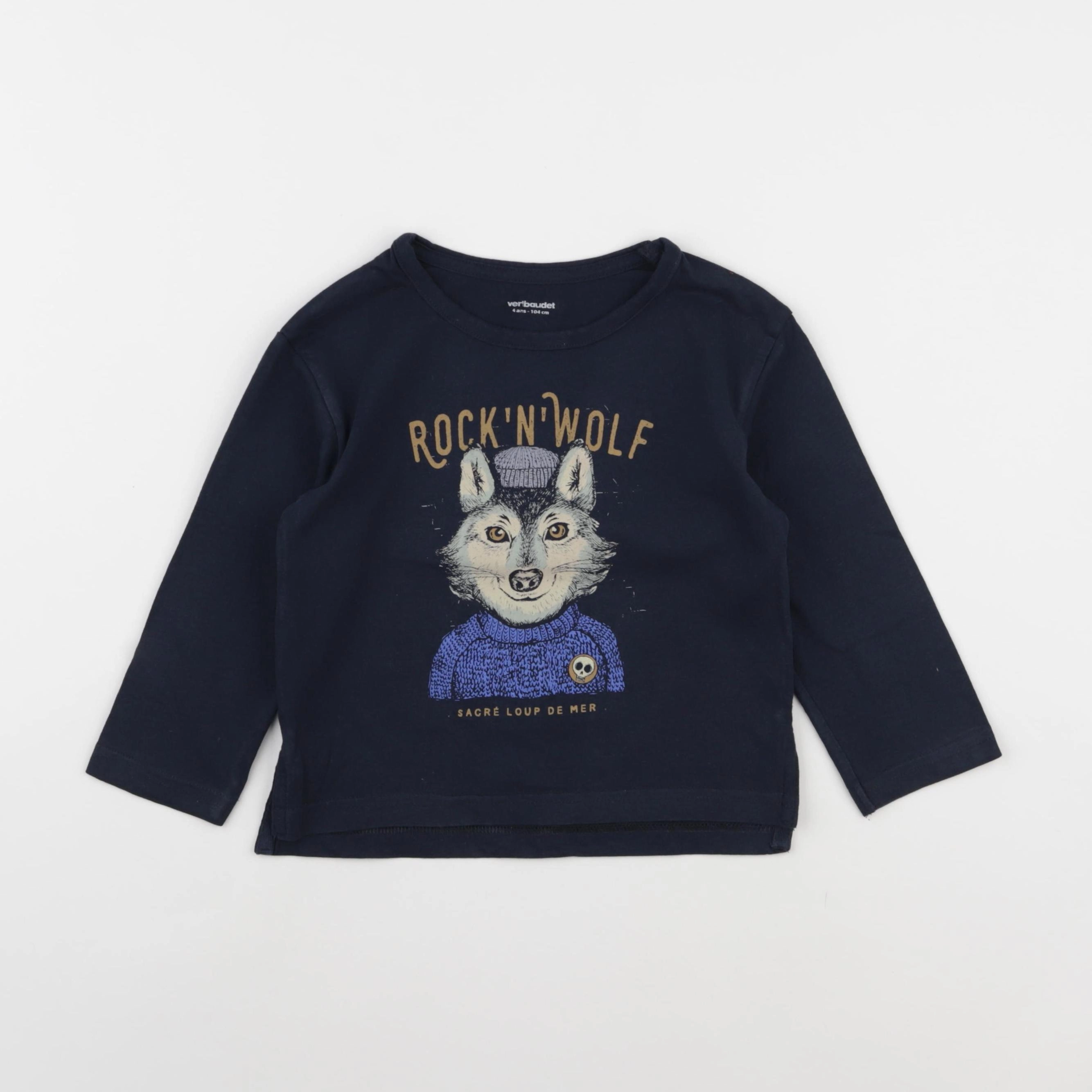 Vertbaudet - tee-shirt bleu - 4 ans