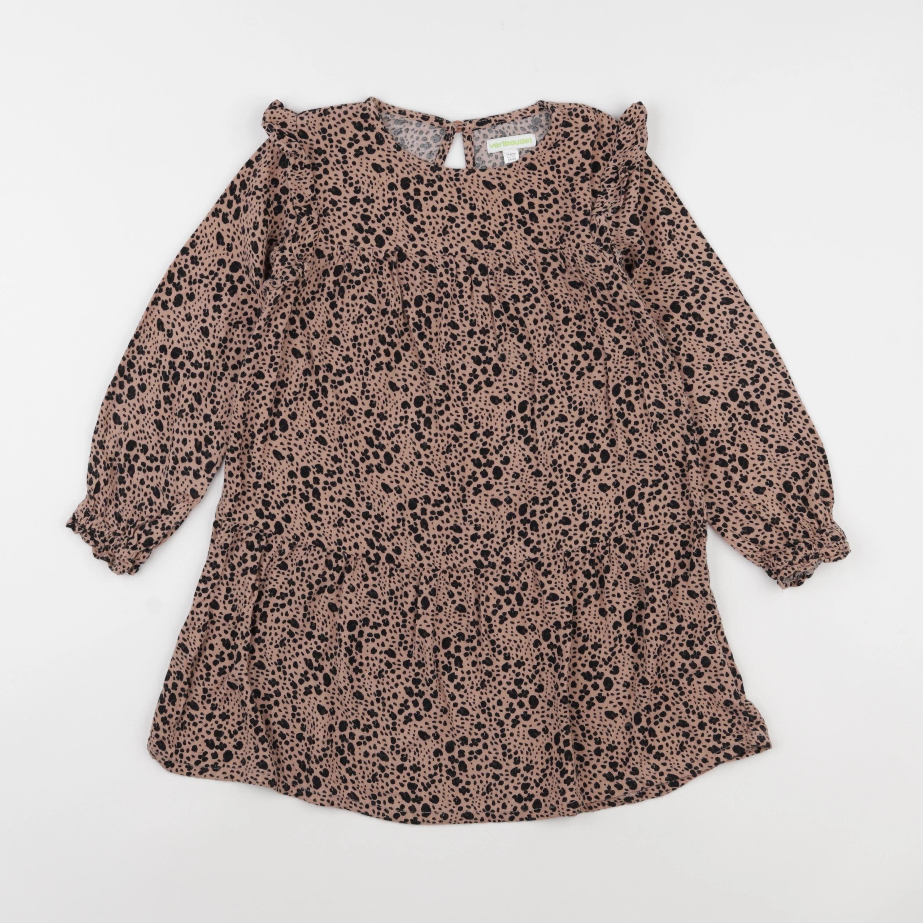 Vertbaudet - robe marron, noir - 6 ans