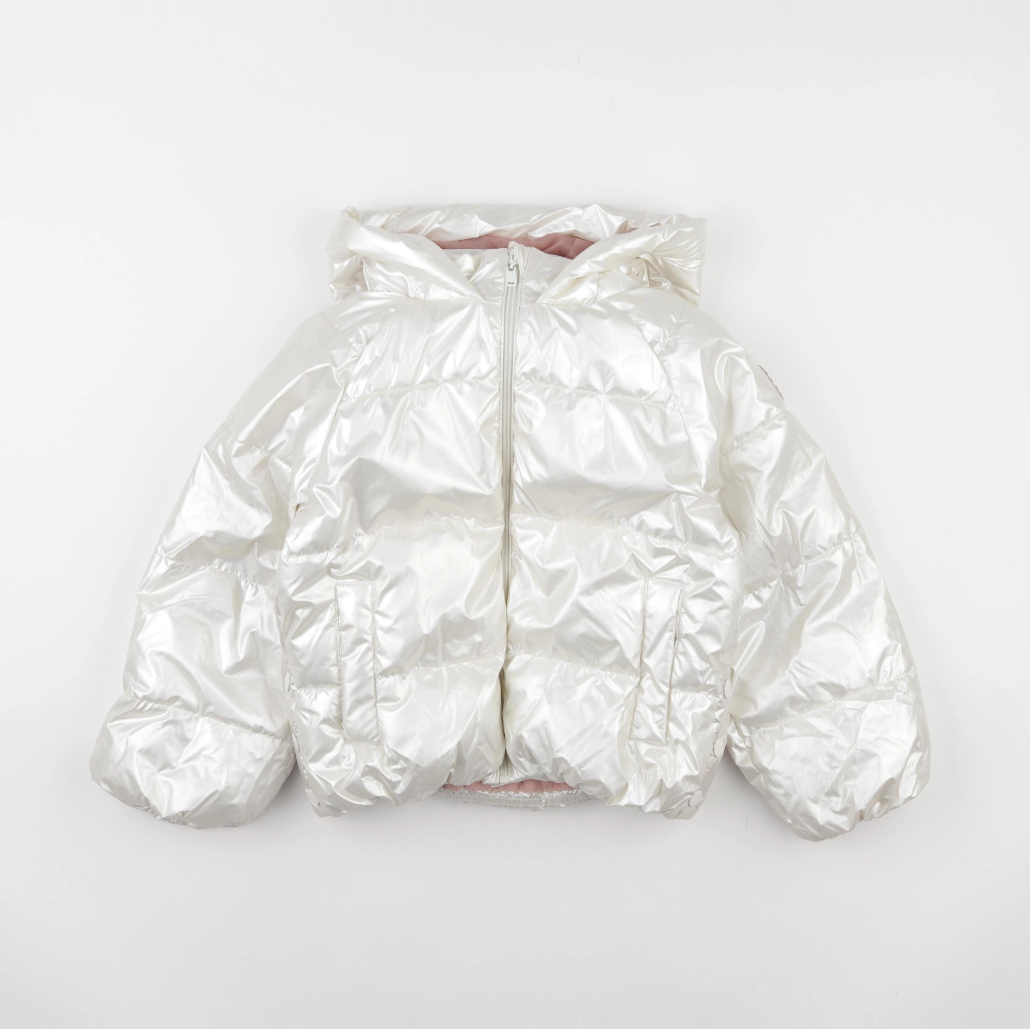 Vertbaudet - doudoune argent, beige - 8 ans