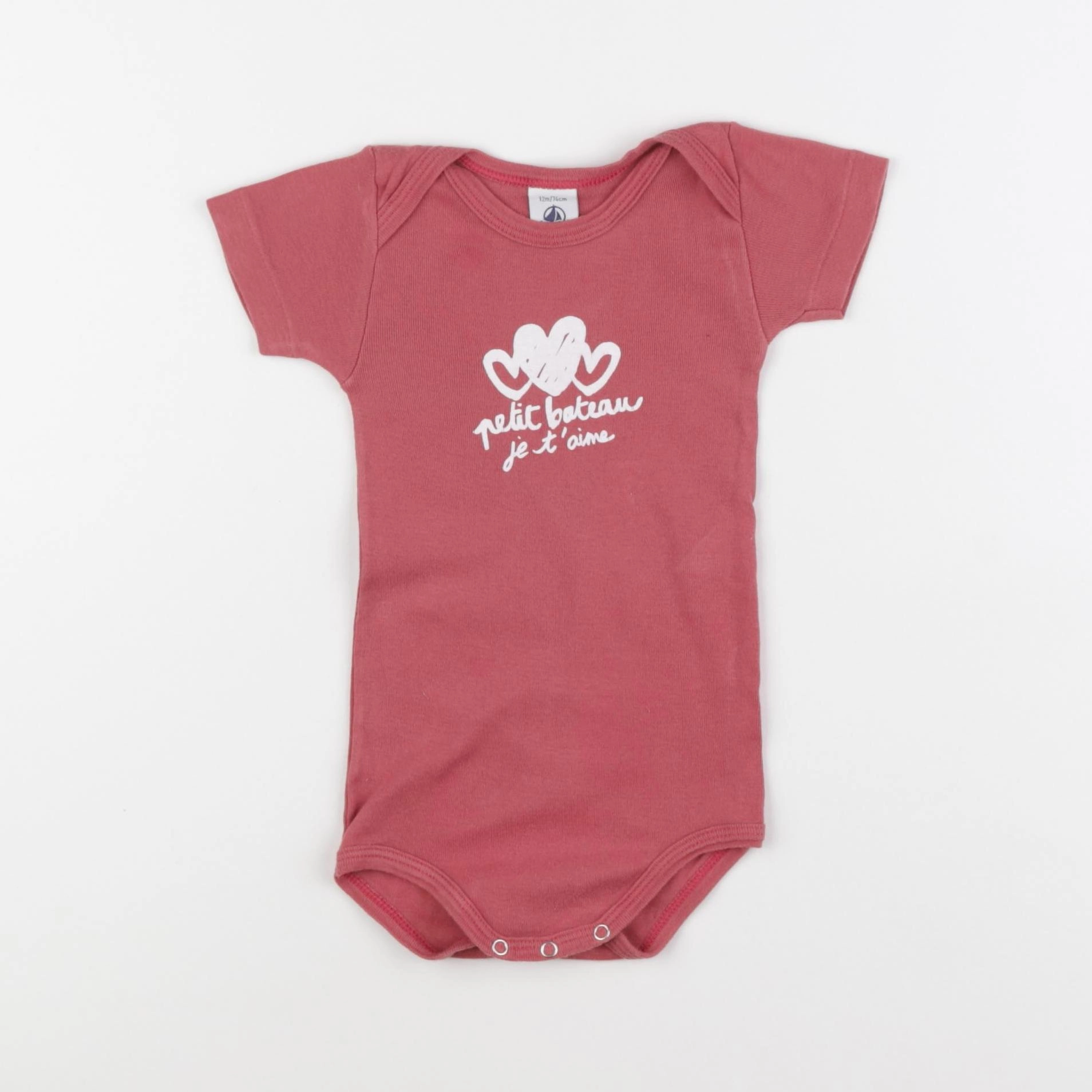 Petit Bateau - body rouge - 12 mois