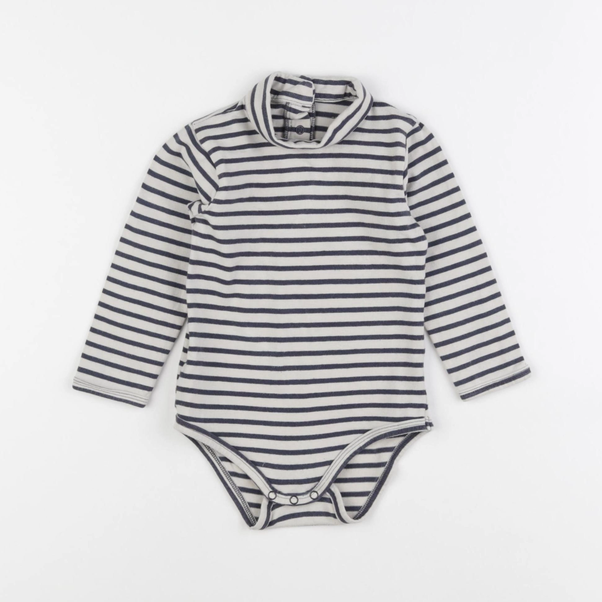 Vertbaudet - body blanc, bleu - 18 mois