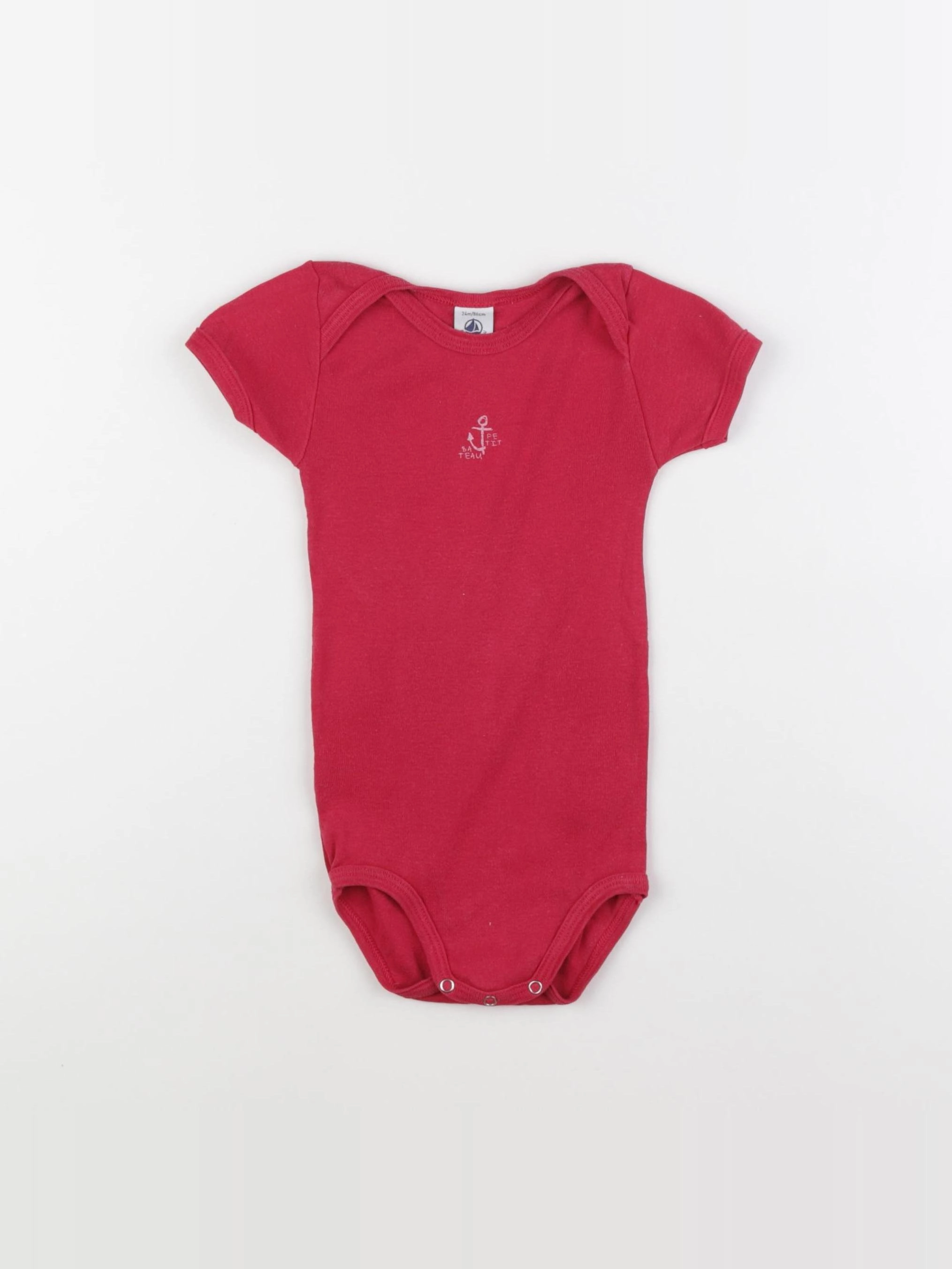 Petit Bateau - body rouge - 24 mois