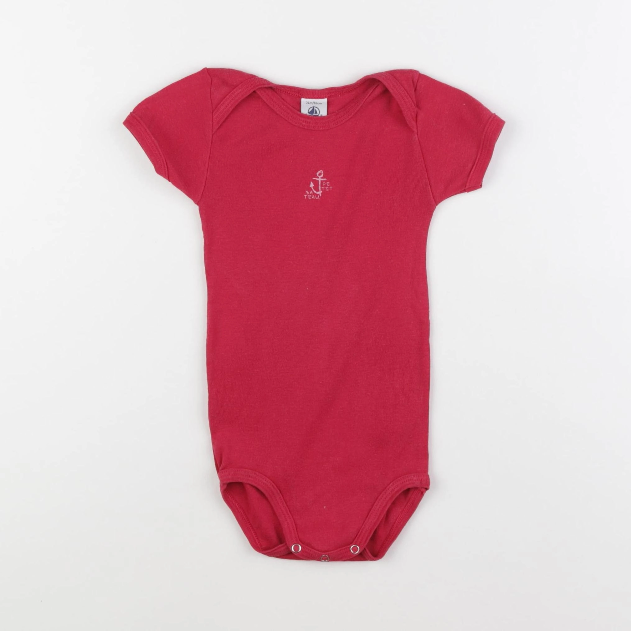 Petit Bateau - body rouge - 24 mois