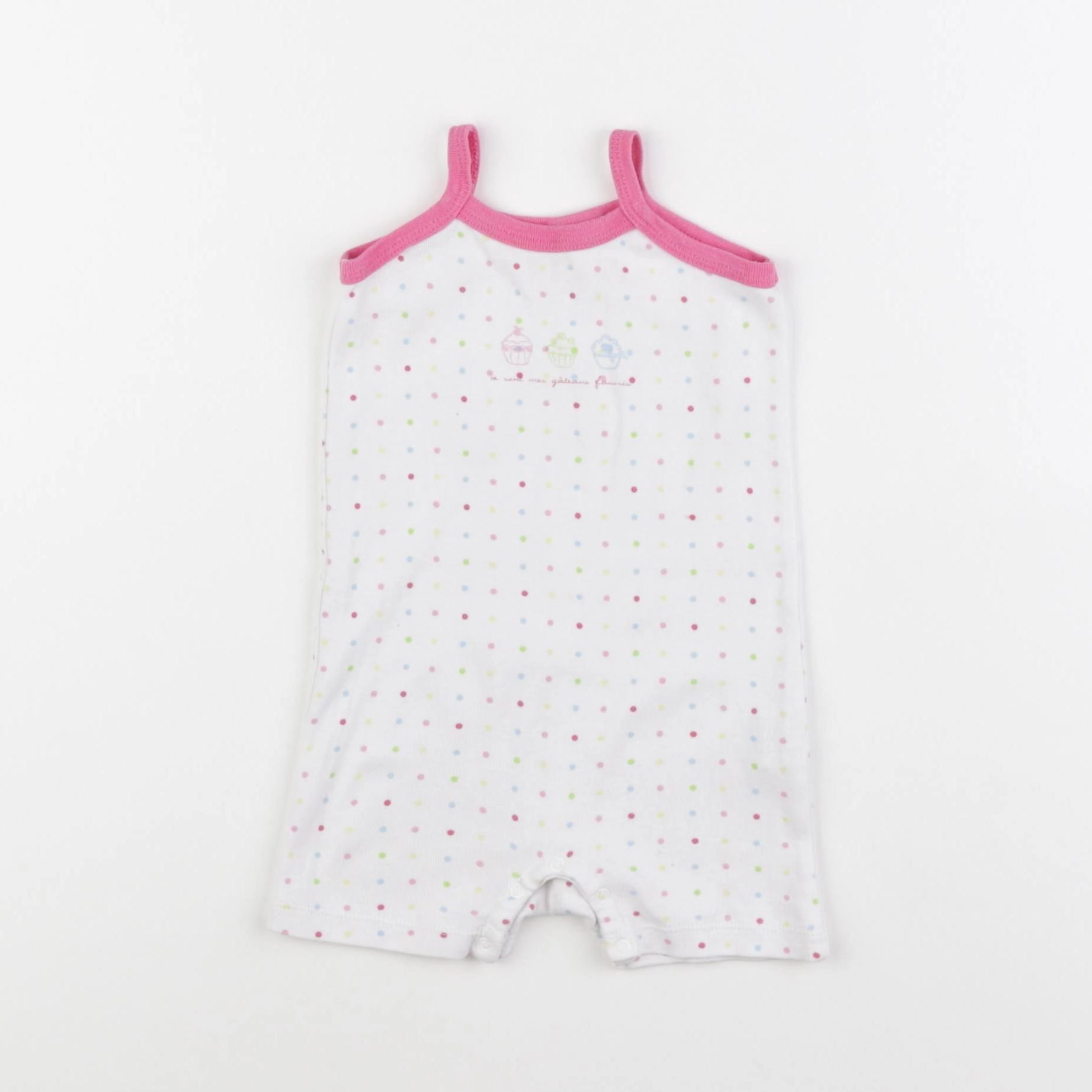 Zara - pyjama blanc, rose - 3/6 mois