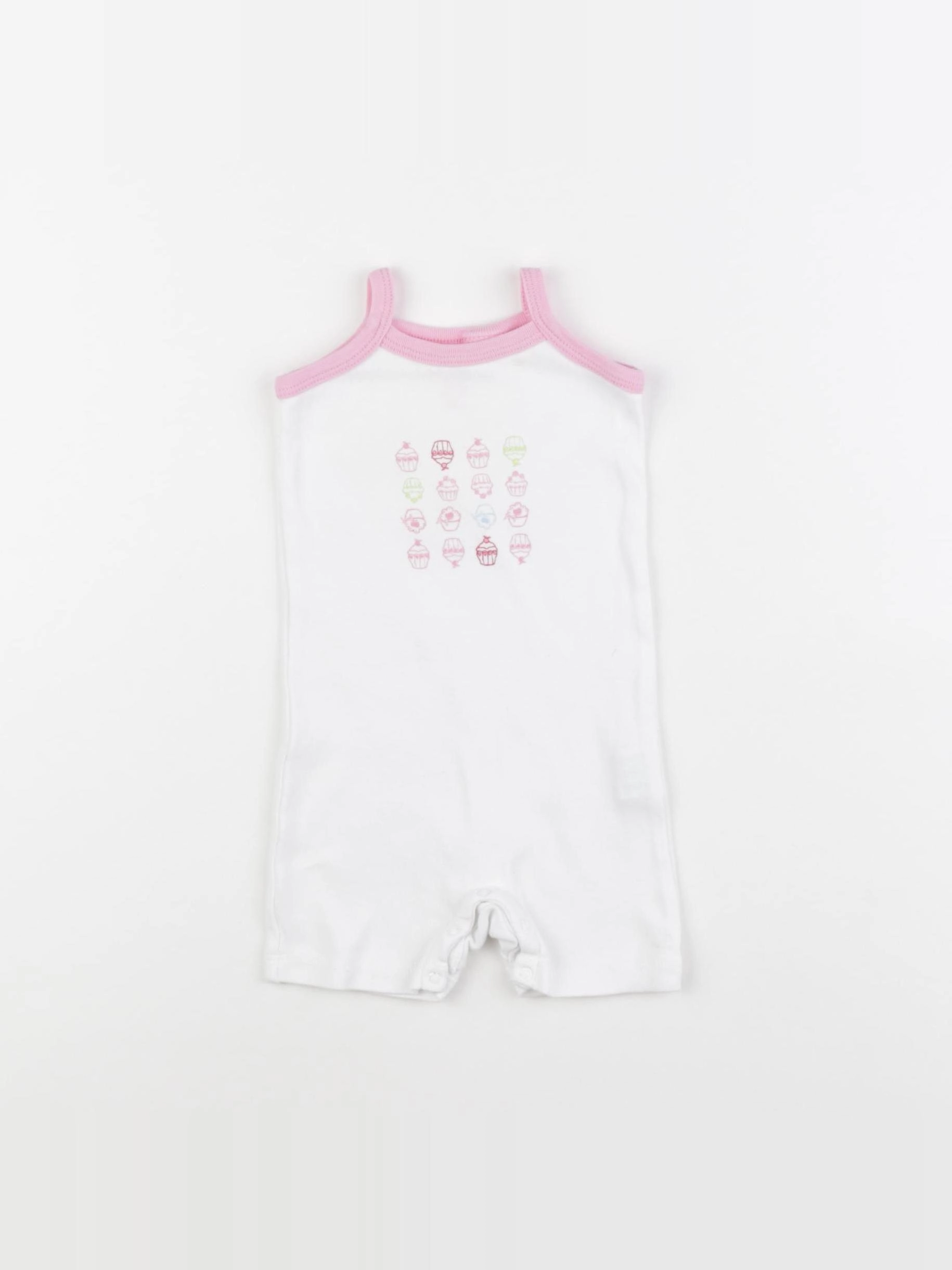 Zara - combinaison blanc, rose - 3/6 mois