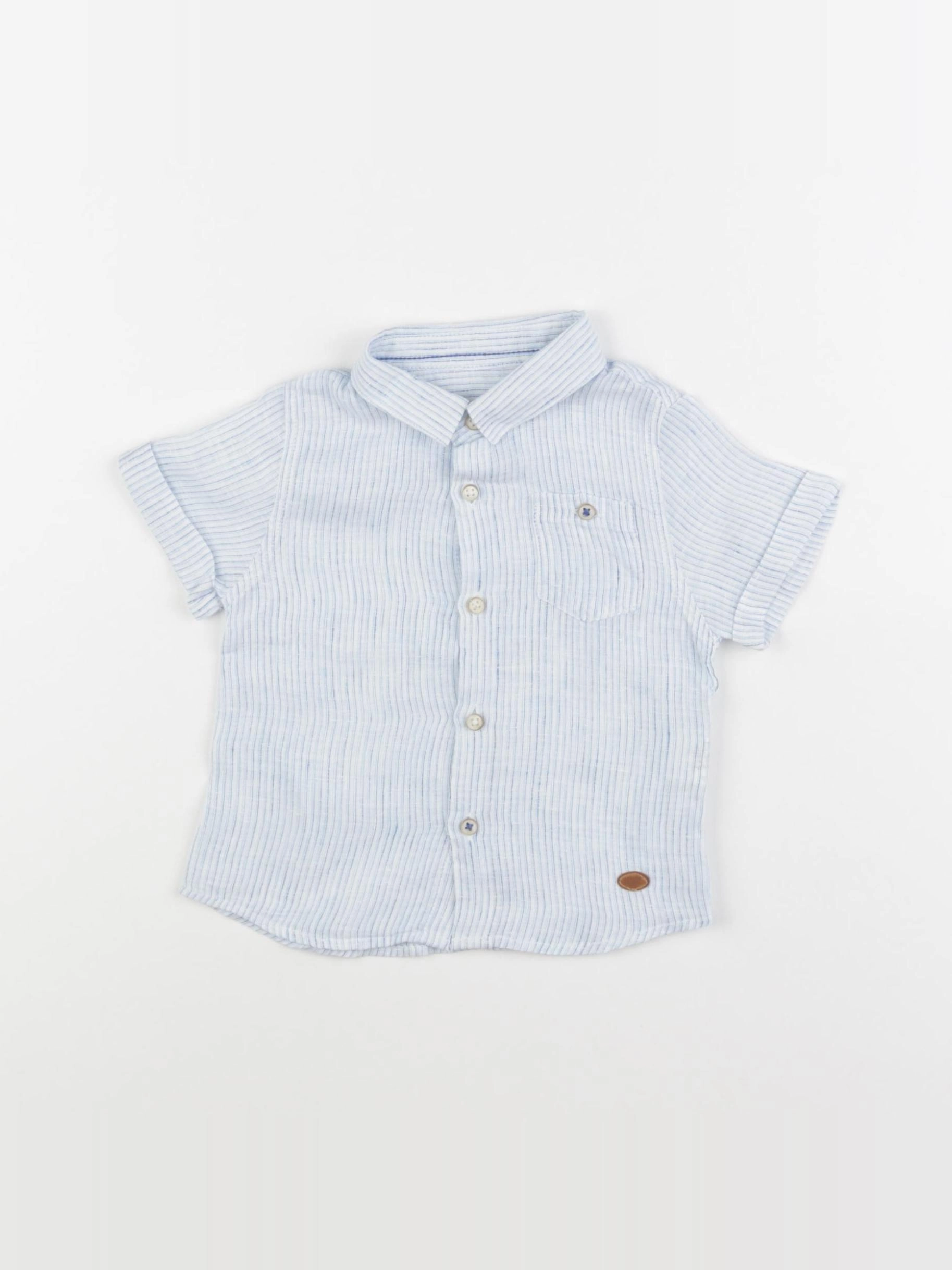 Zara - chemise bleu, blanc - 3/6 mois