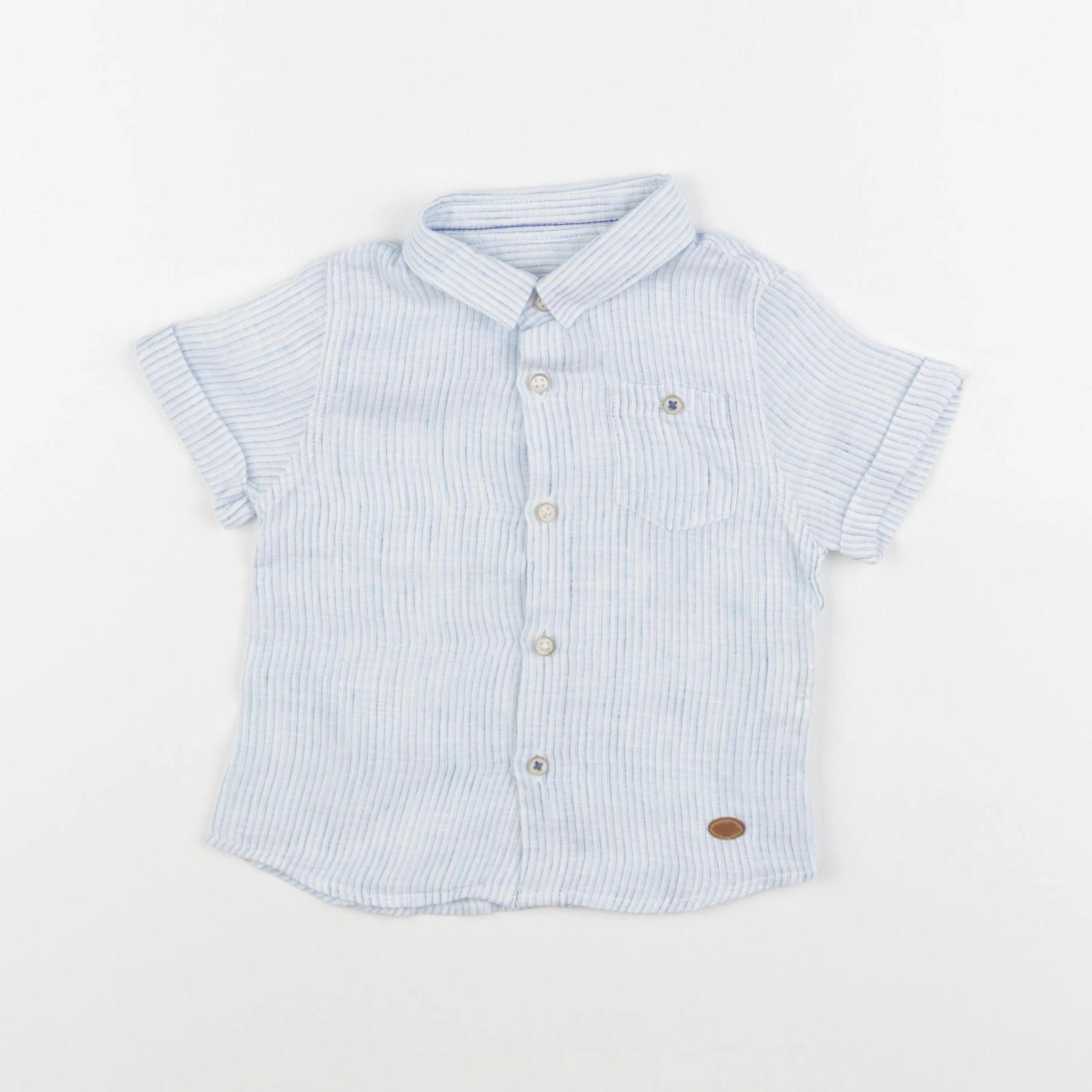 Zara - chemise bleu, blanc - 3/6 mois
