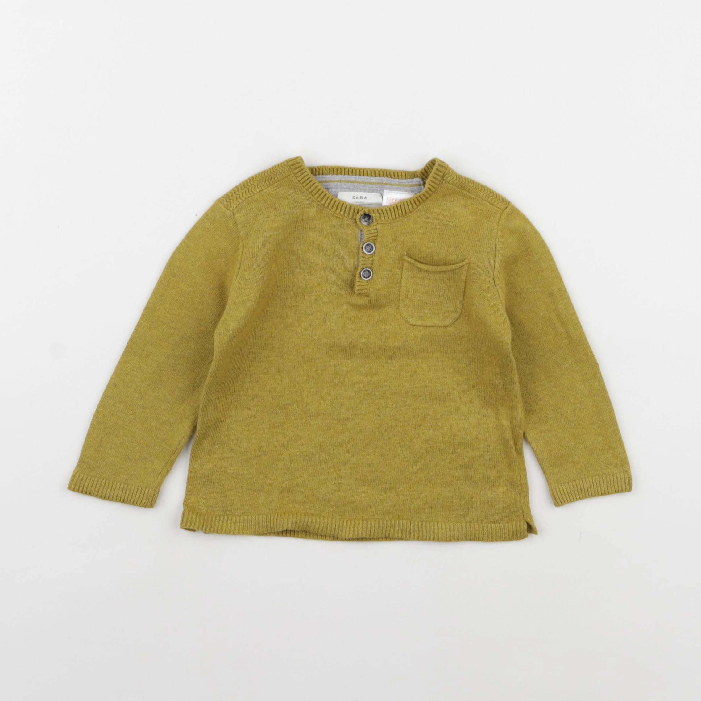 Zara - pull vert - 6/9 mois