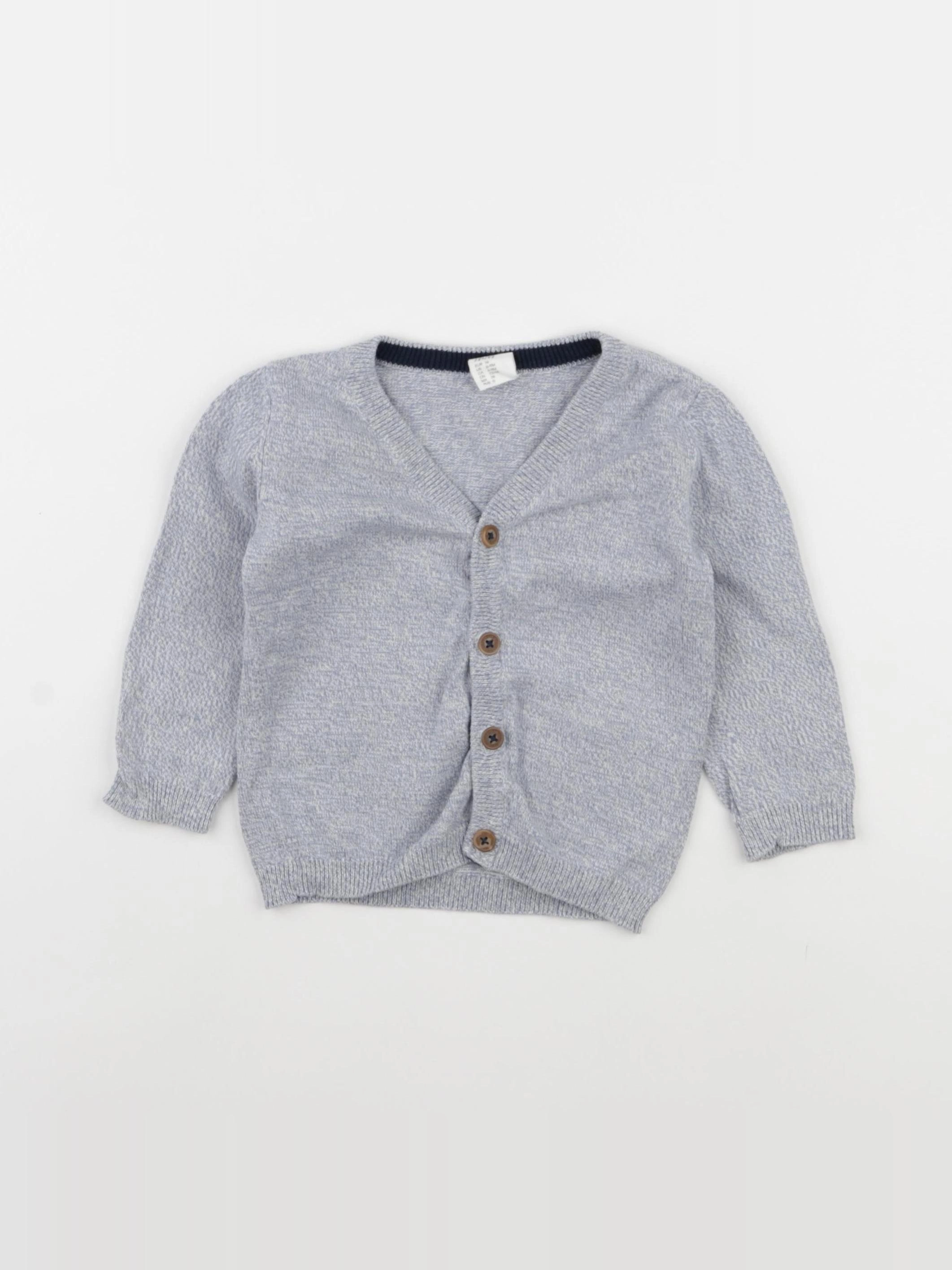 H&M - gilet bleu - 6/9 mois