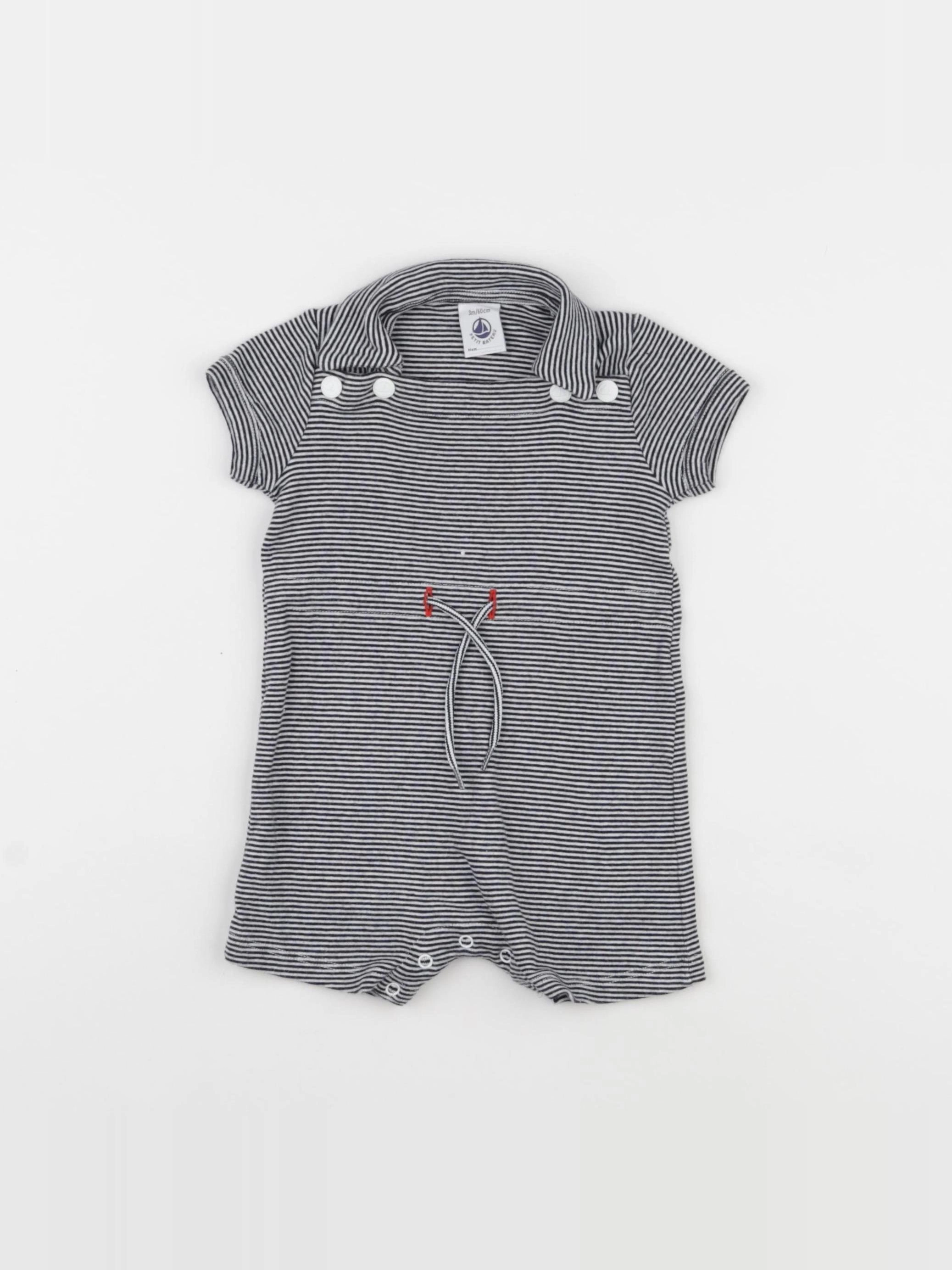 Petit Bateau - combinaison bleu - 3 mois