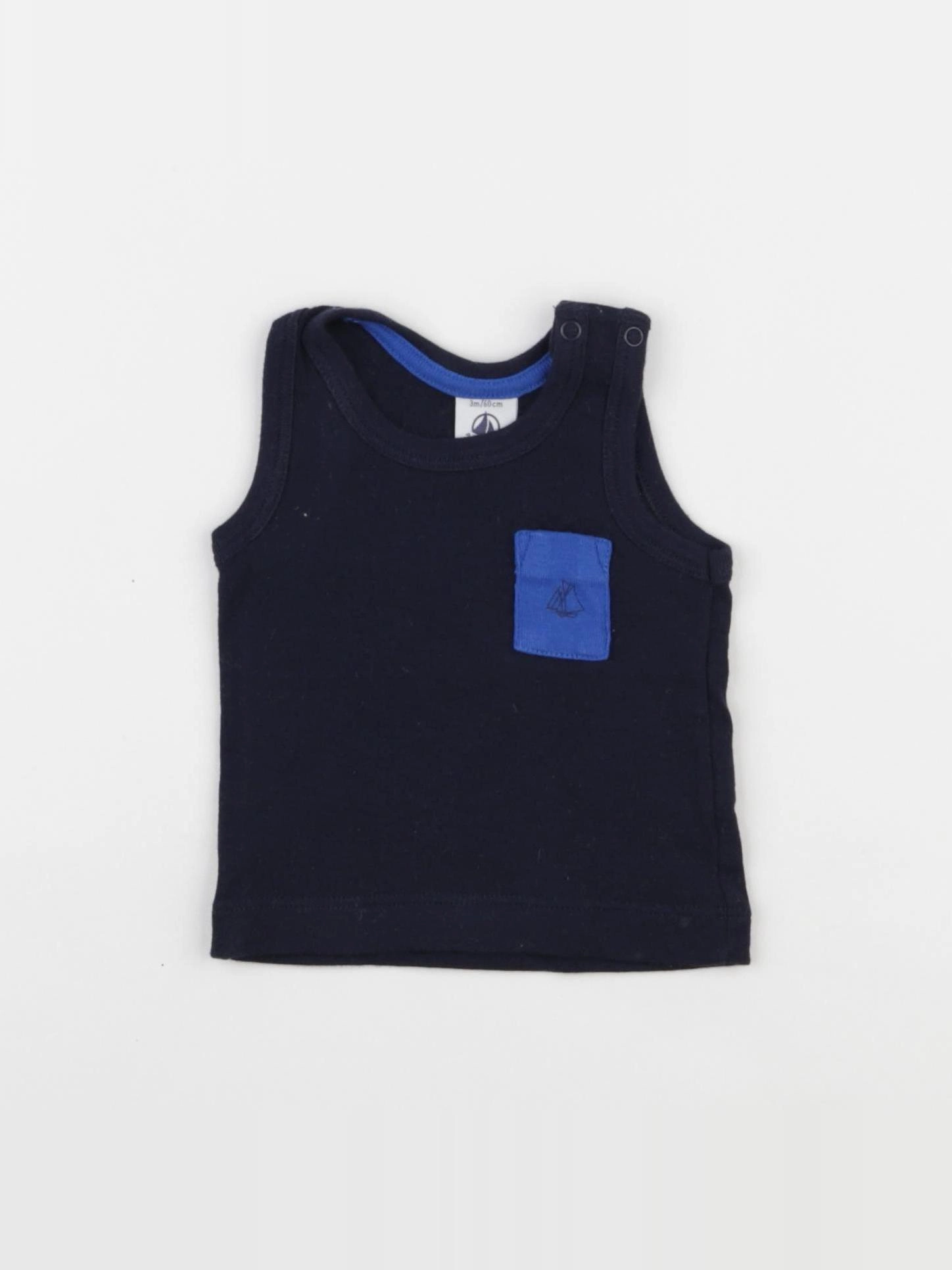 Petit Bateau - débardeur bleu - 3 mois