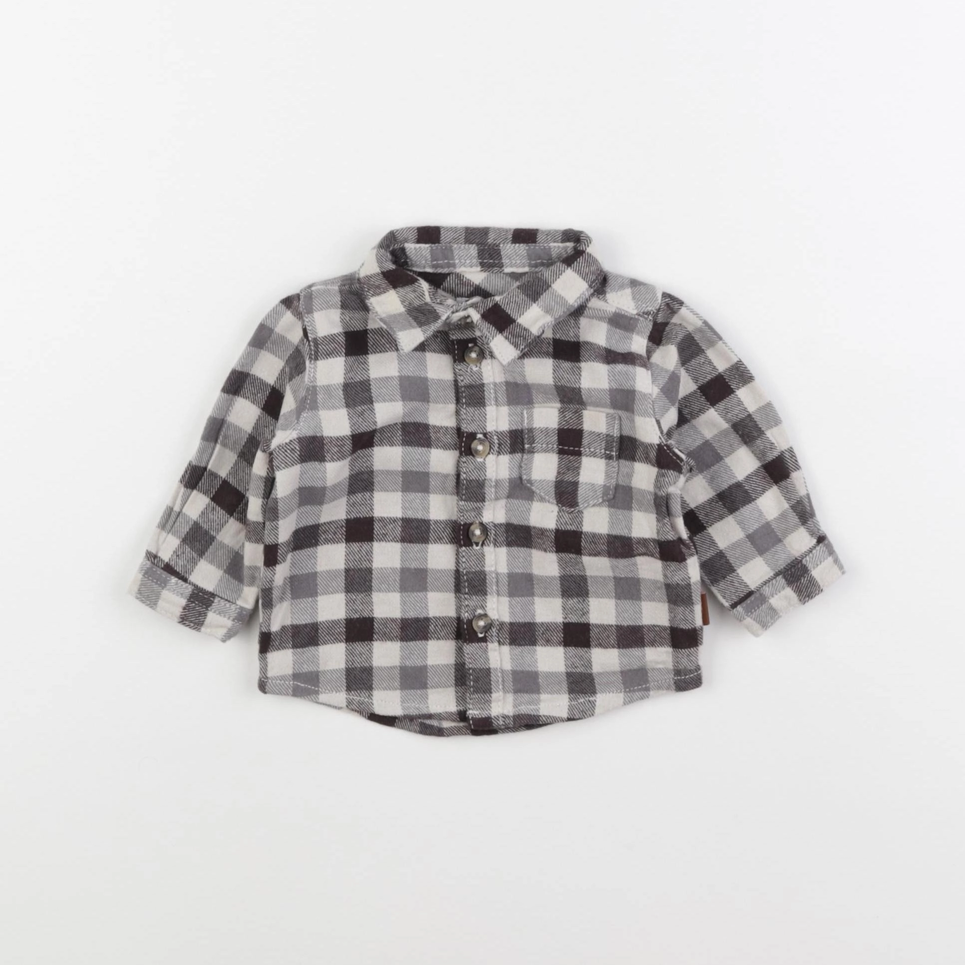 Vertbaudet - chemise marron - 3 mois