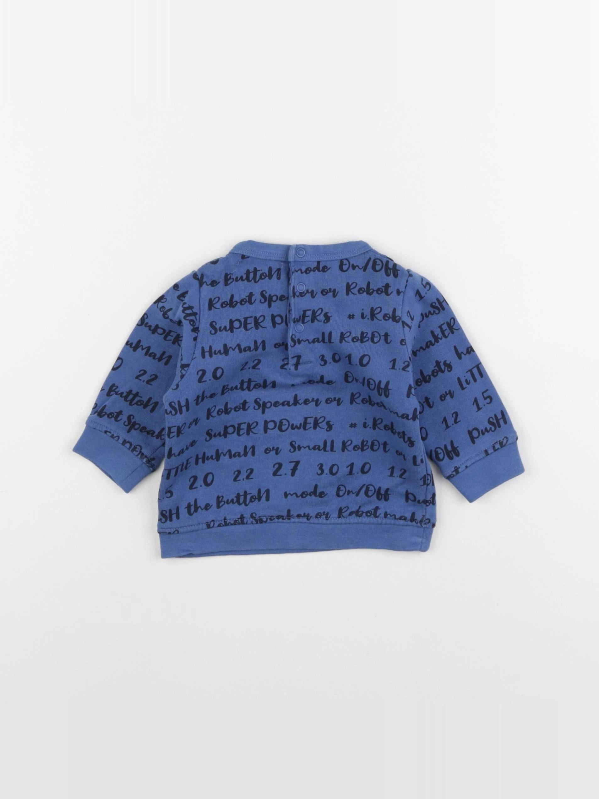 Vertbaudet - sweat bleu - 3 mois