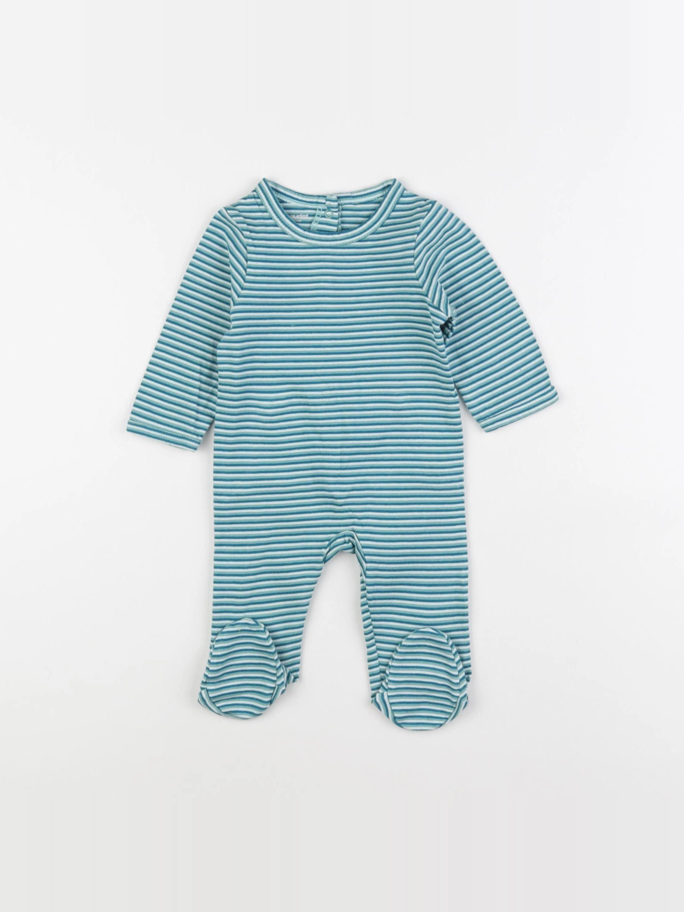Vertbaudet - pyjama coton vert - 3 mois
