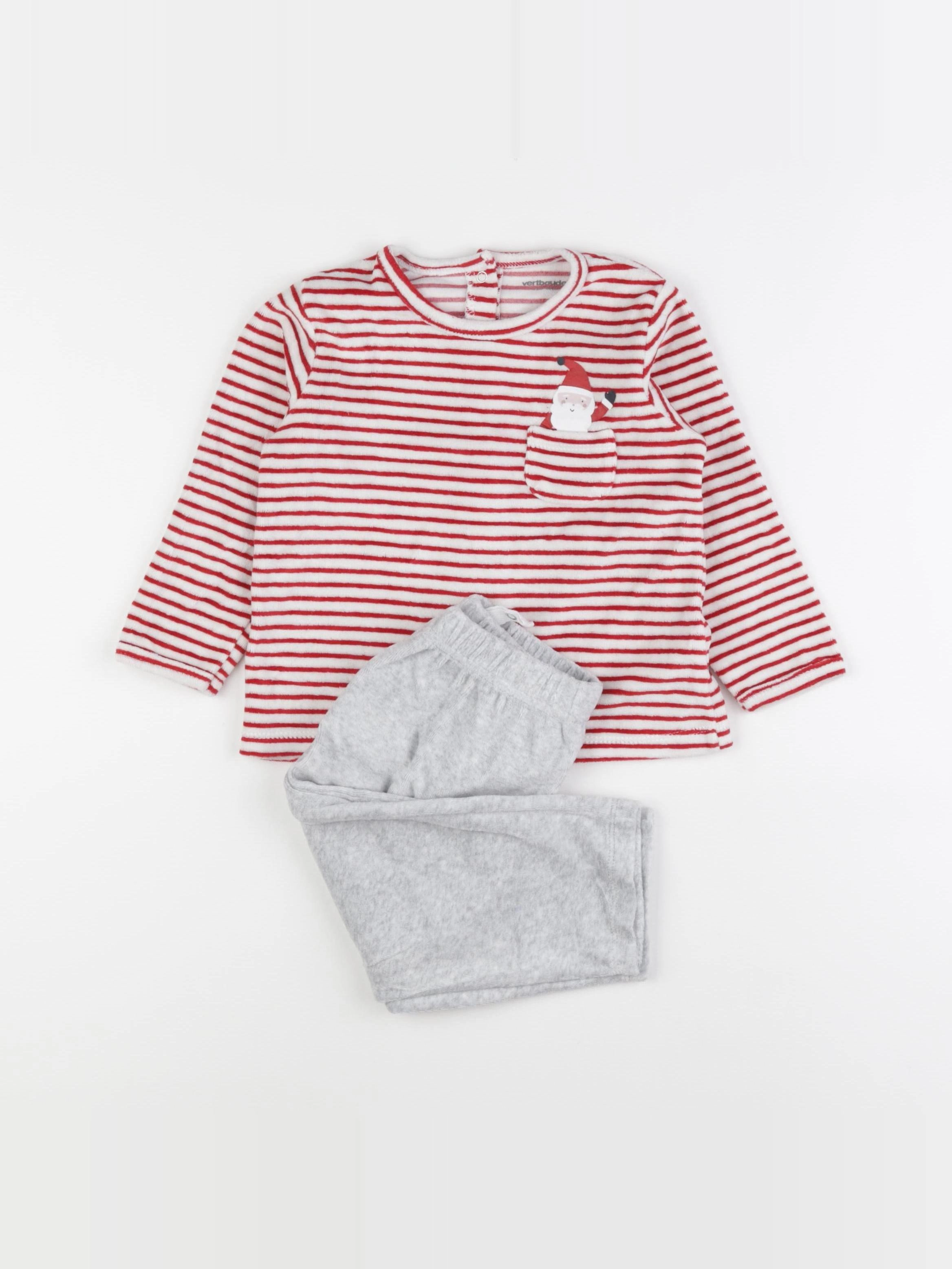 Vertbaudet - pyjama velours rouge - 2 ans