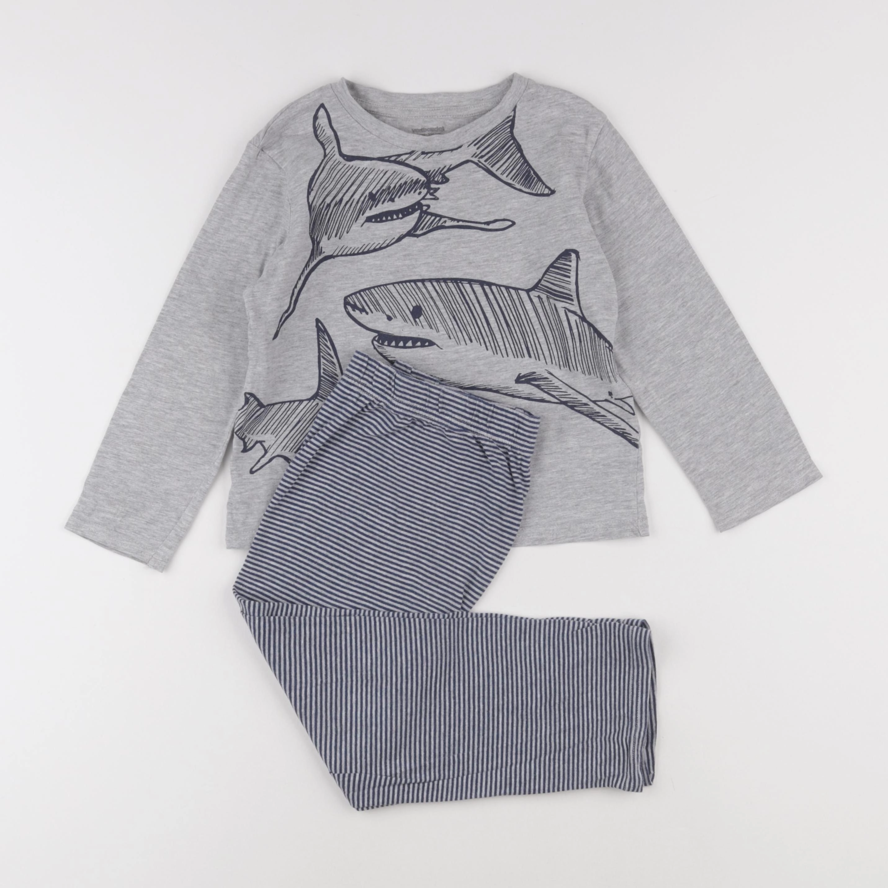 Vertbaudet - pyjama coton gris - 6 ans