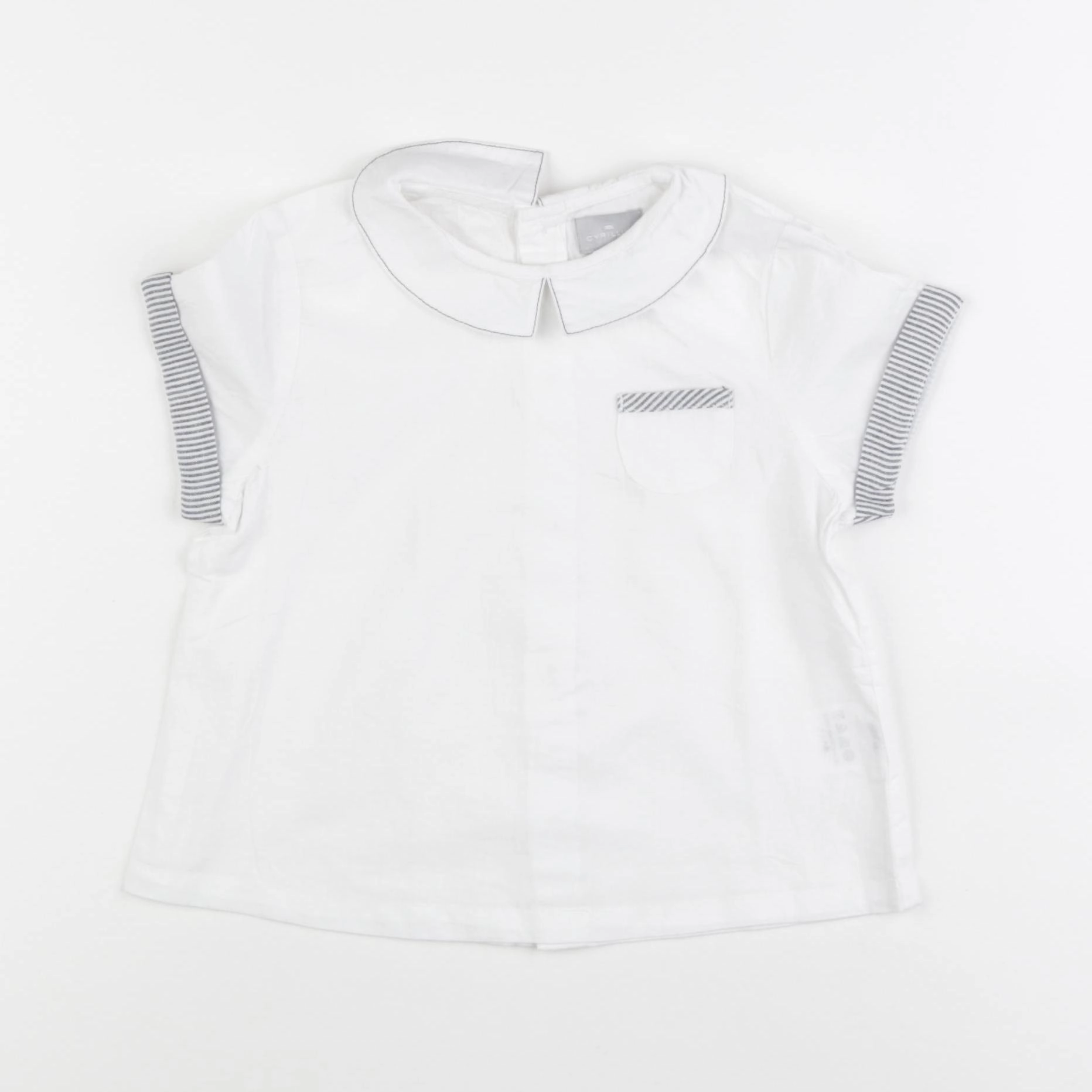 Cyrillus - blouse blanc, gris - 24 mois