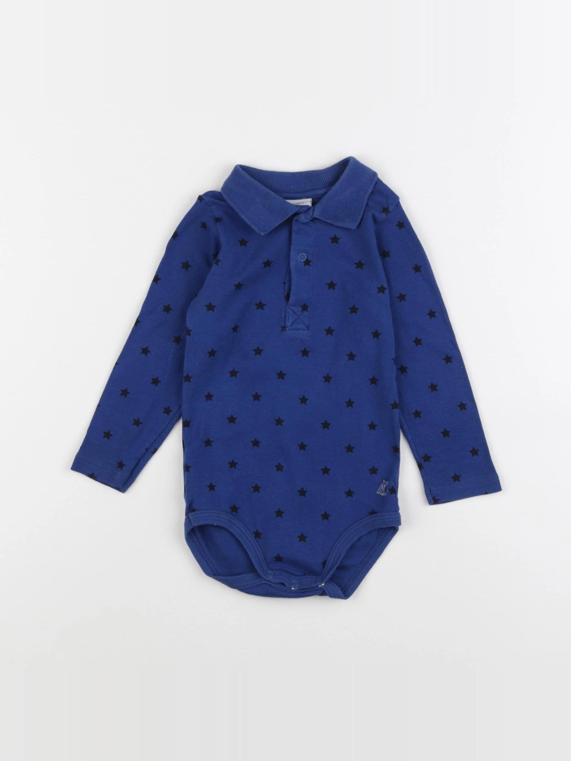 Petit Bateau - body à col bleu - 18 mois