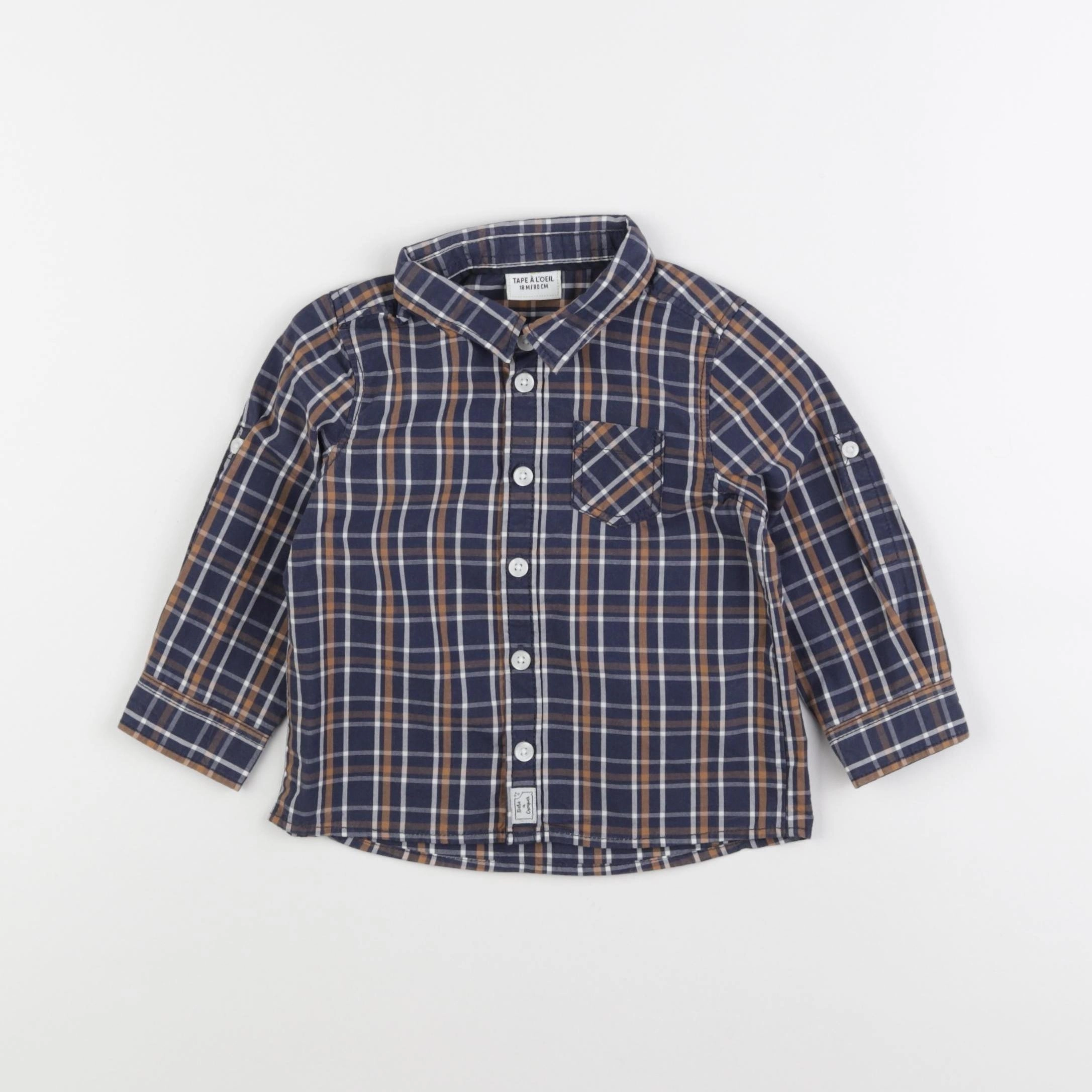 Tape à l'oeil - chemise bleu - 18 mois
