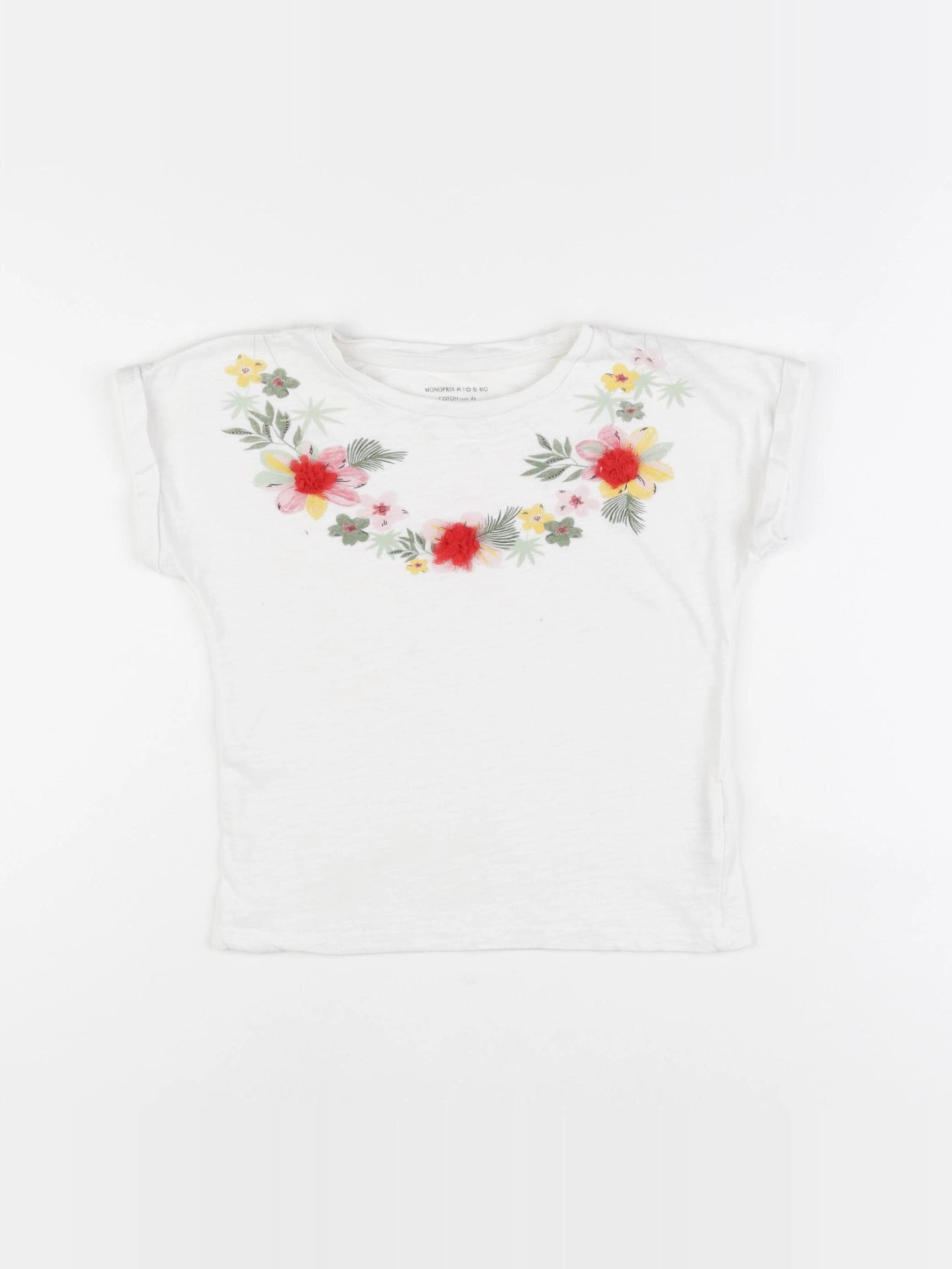 Monoprix - tee-shirt blanc - 5 ans
