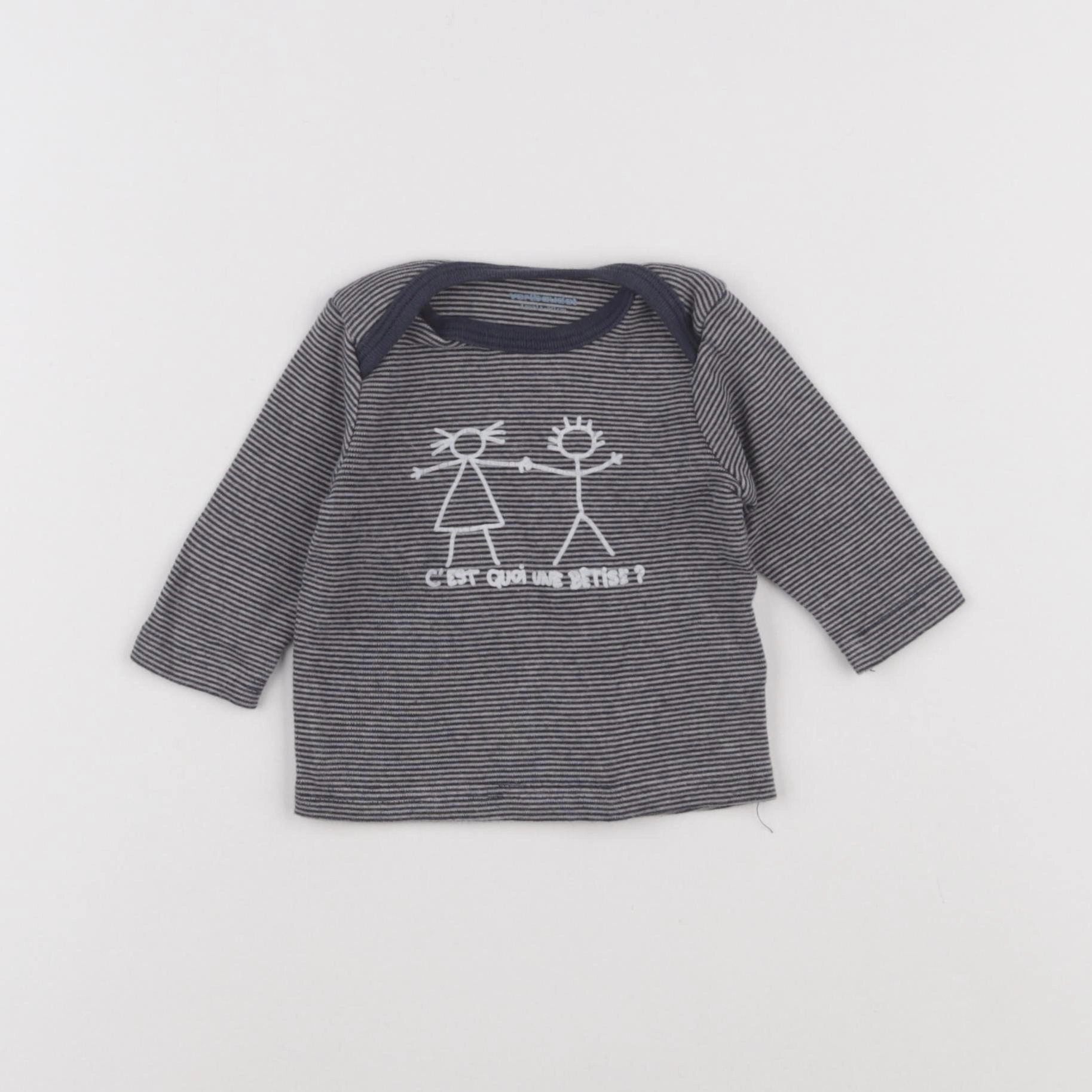 Vertbaudet - tee-shirt bleu - 3 mois