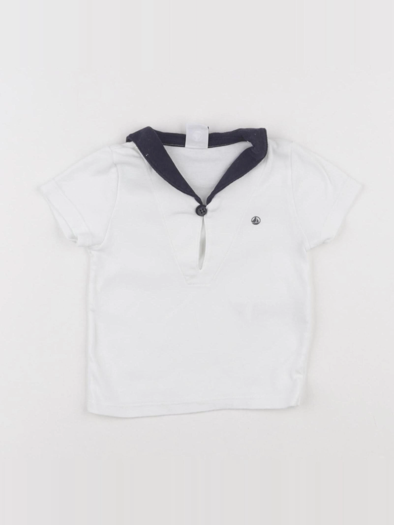 Petit Bateau - tee-shirt blanc - 12 mois