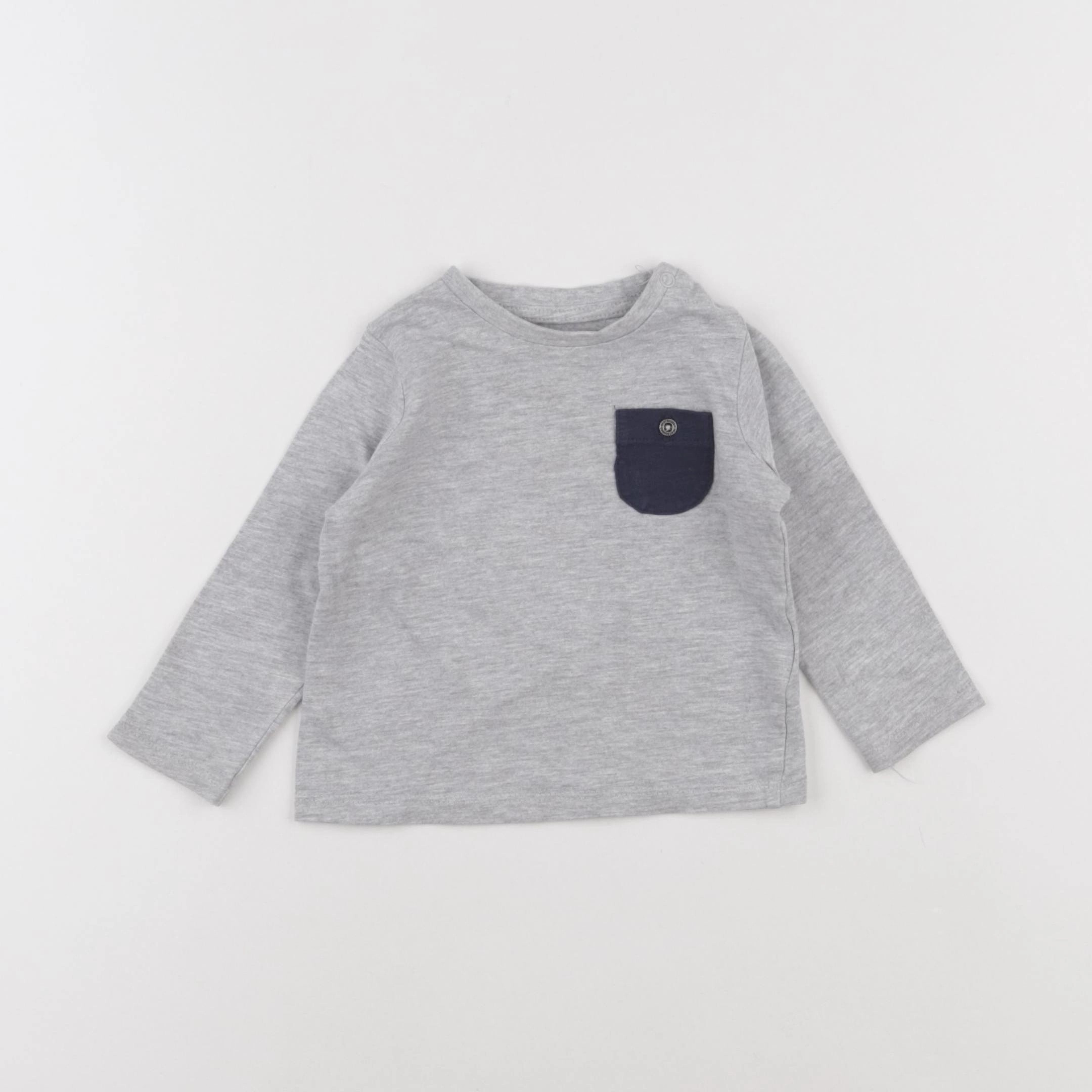 Vertbaudet - tee-shirt gris - 9 mois