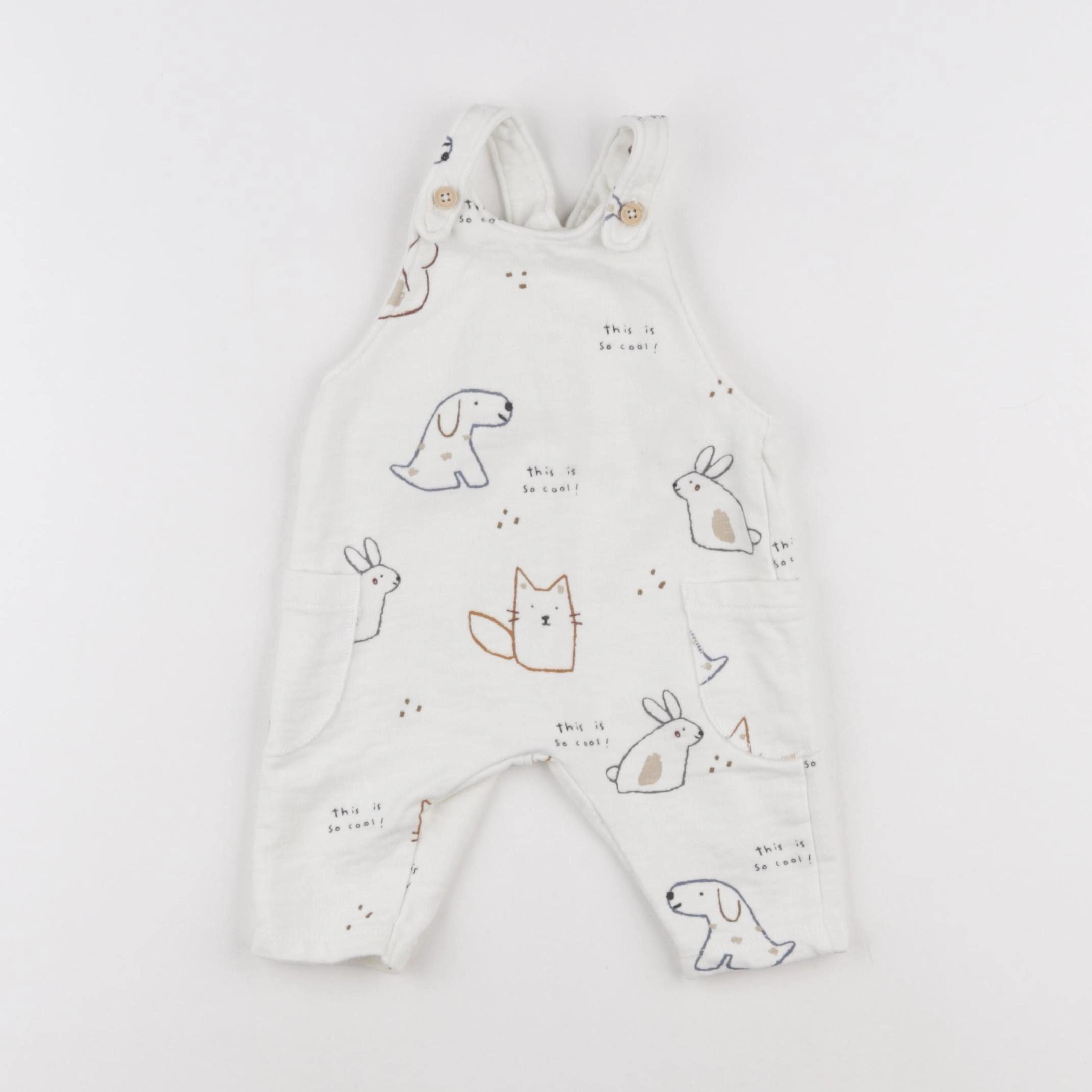 Zara - salopette beige - 1/3 mois