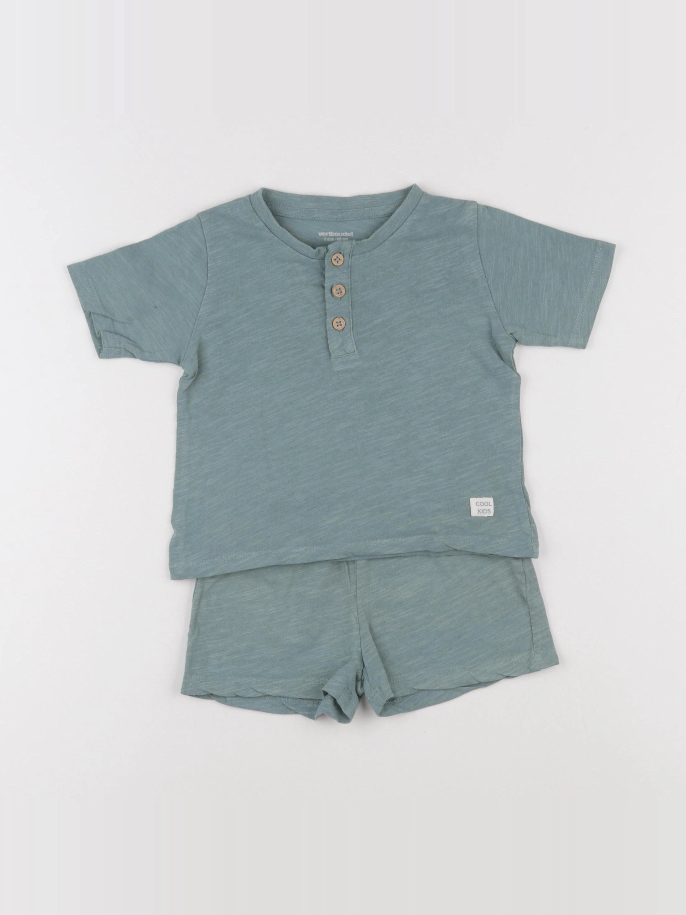 Vertbaudet - pyjama coton vert - 2 ans