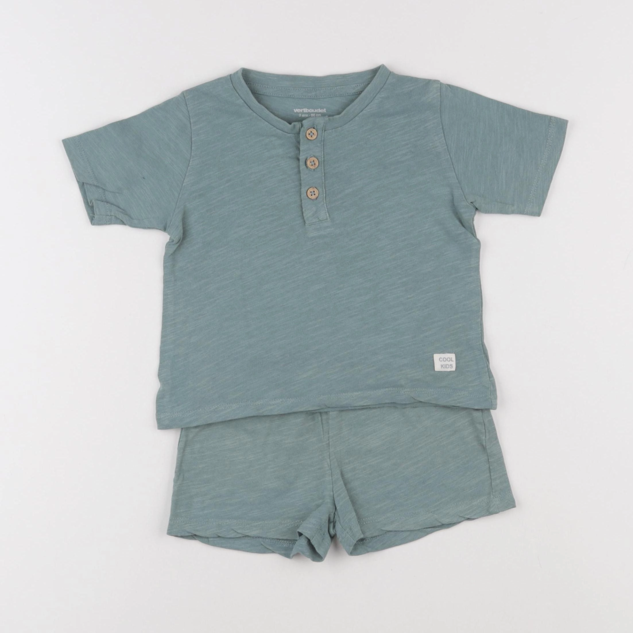 Vertbaudet - pyjama coton vert - 2 ans