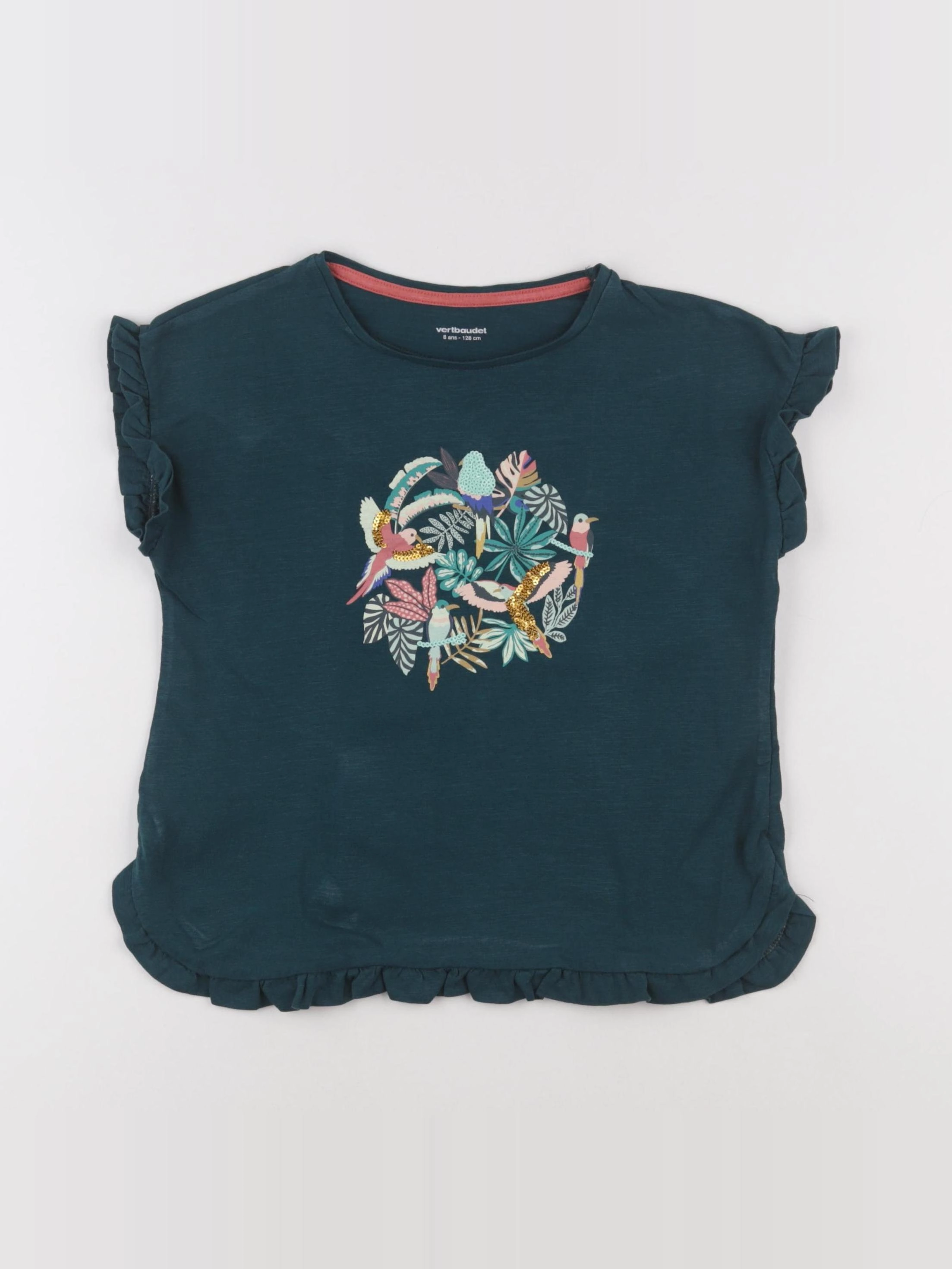 Vertbaudet - tee-shirt vert - 8 ans