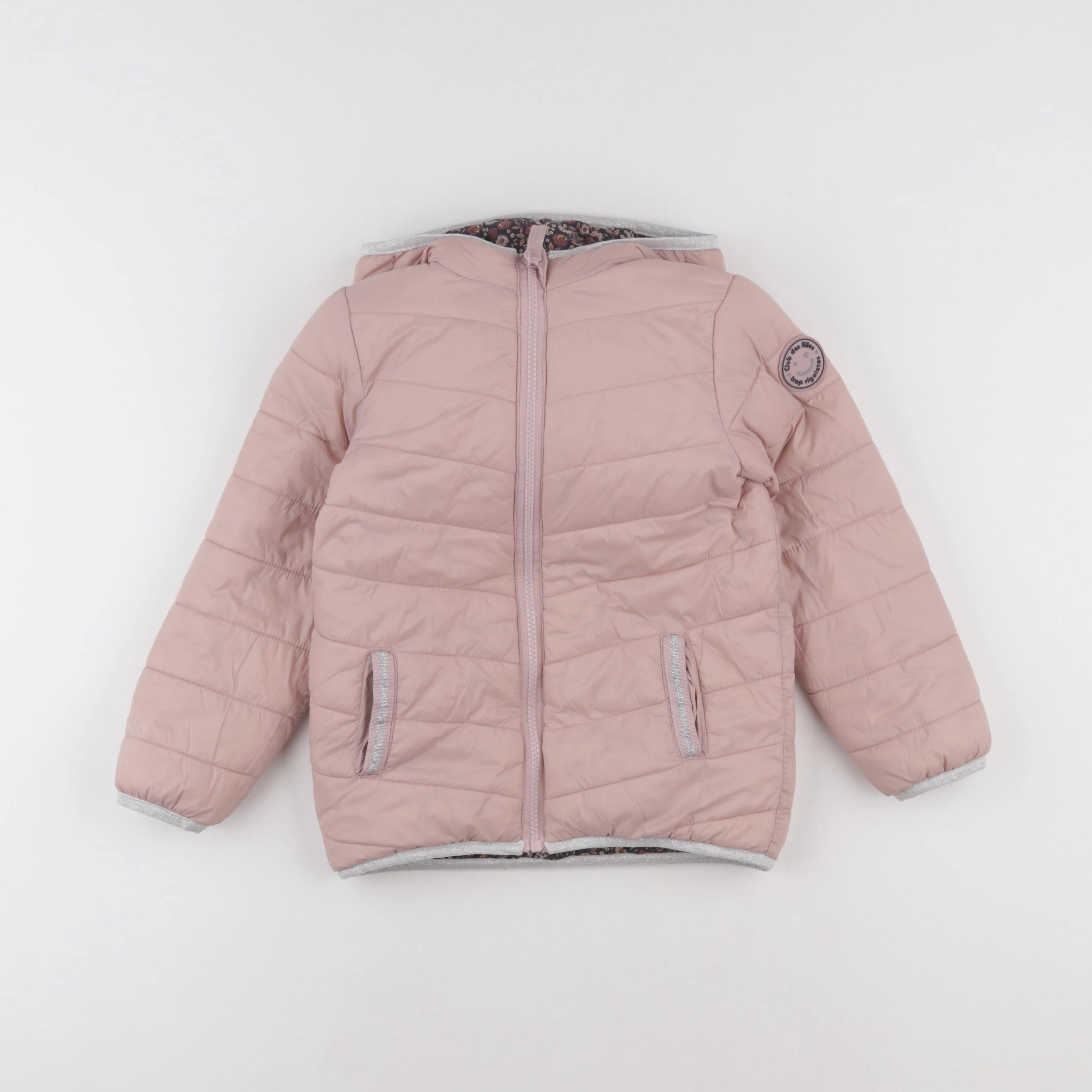 Vertbaudet - doudoune réversible rose - 7 ans