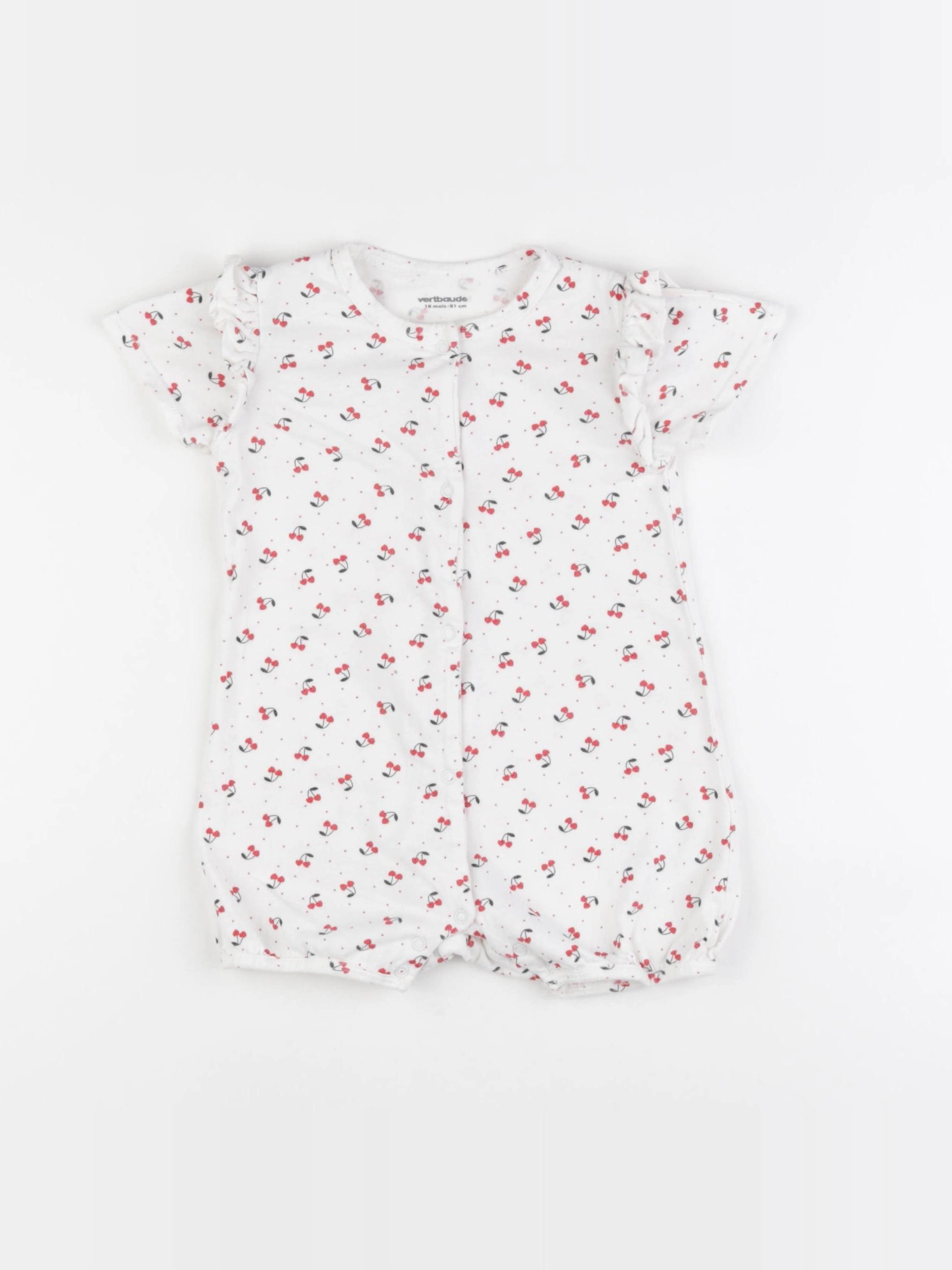 Vertbaudet - pyjama coton blanc - 18 mois