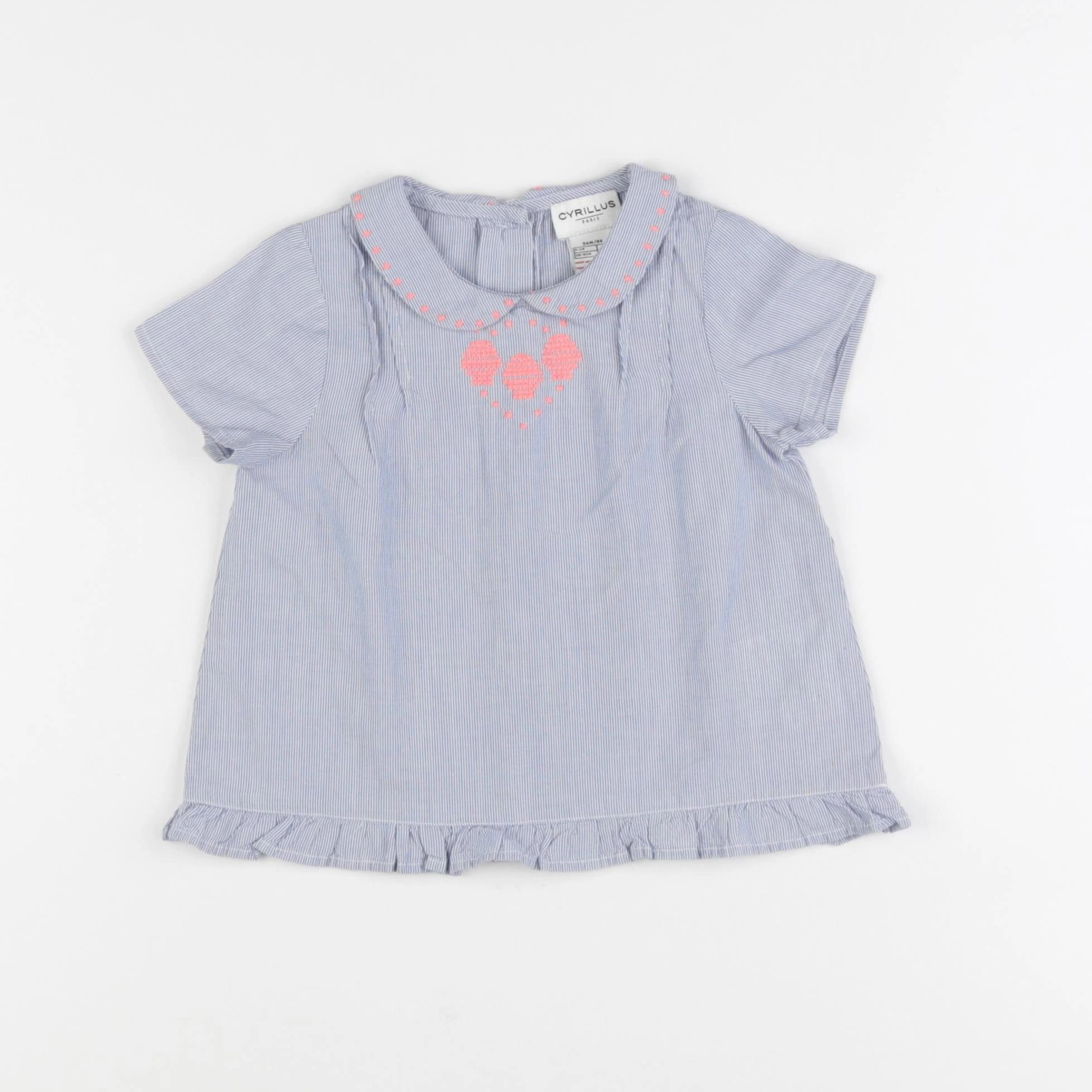 Cyrillus - blouse bleu - 24 mois