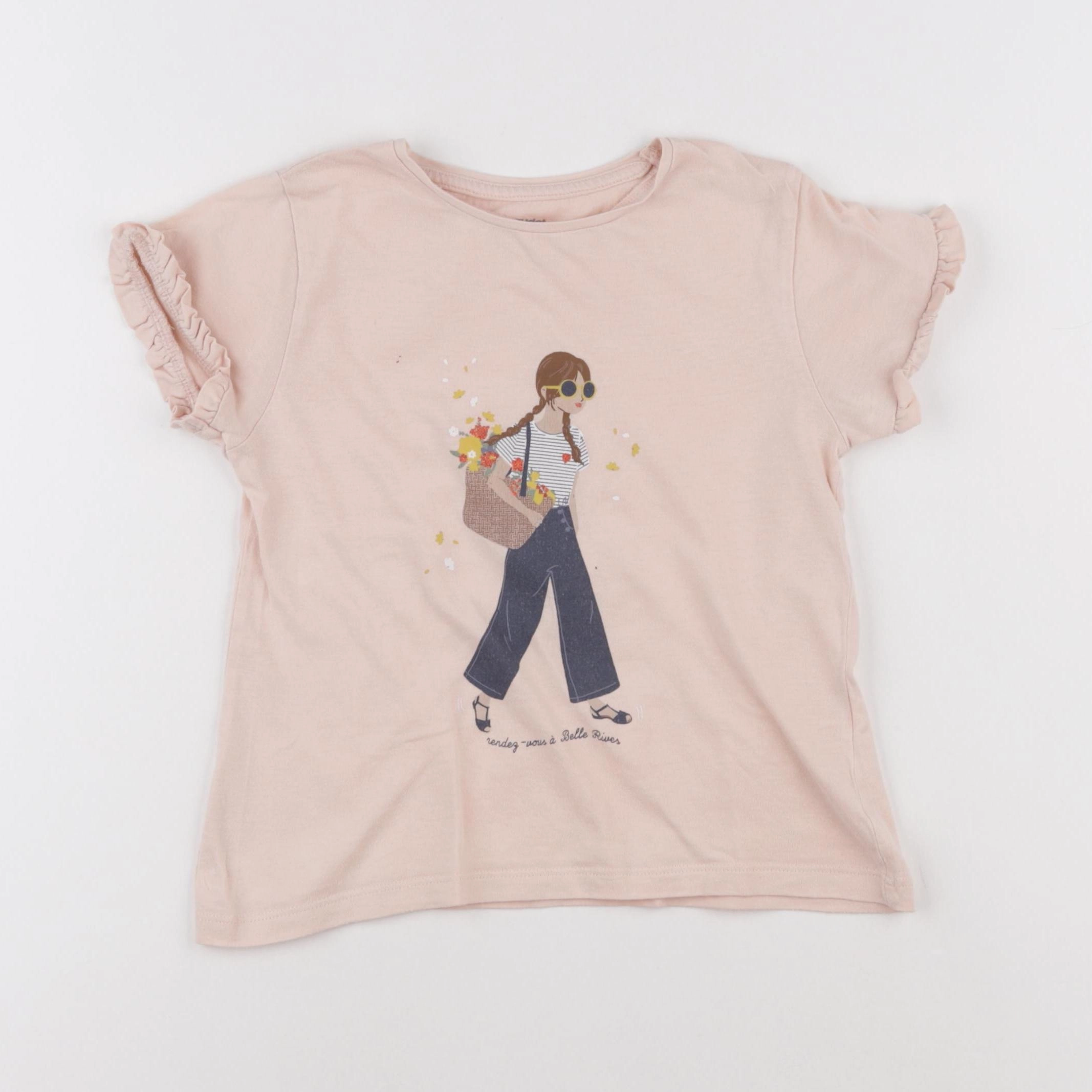 Vertbaudet - tee-shirt rose - 6 ans