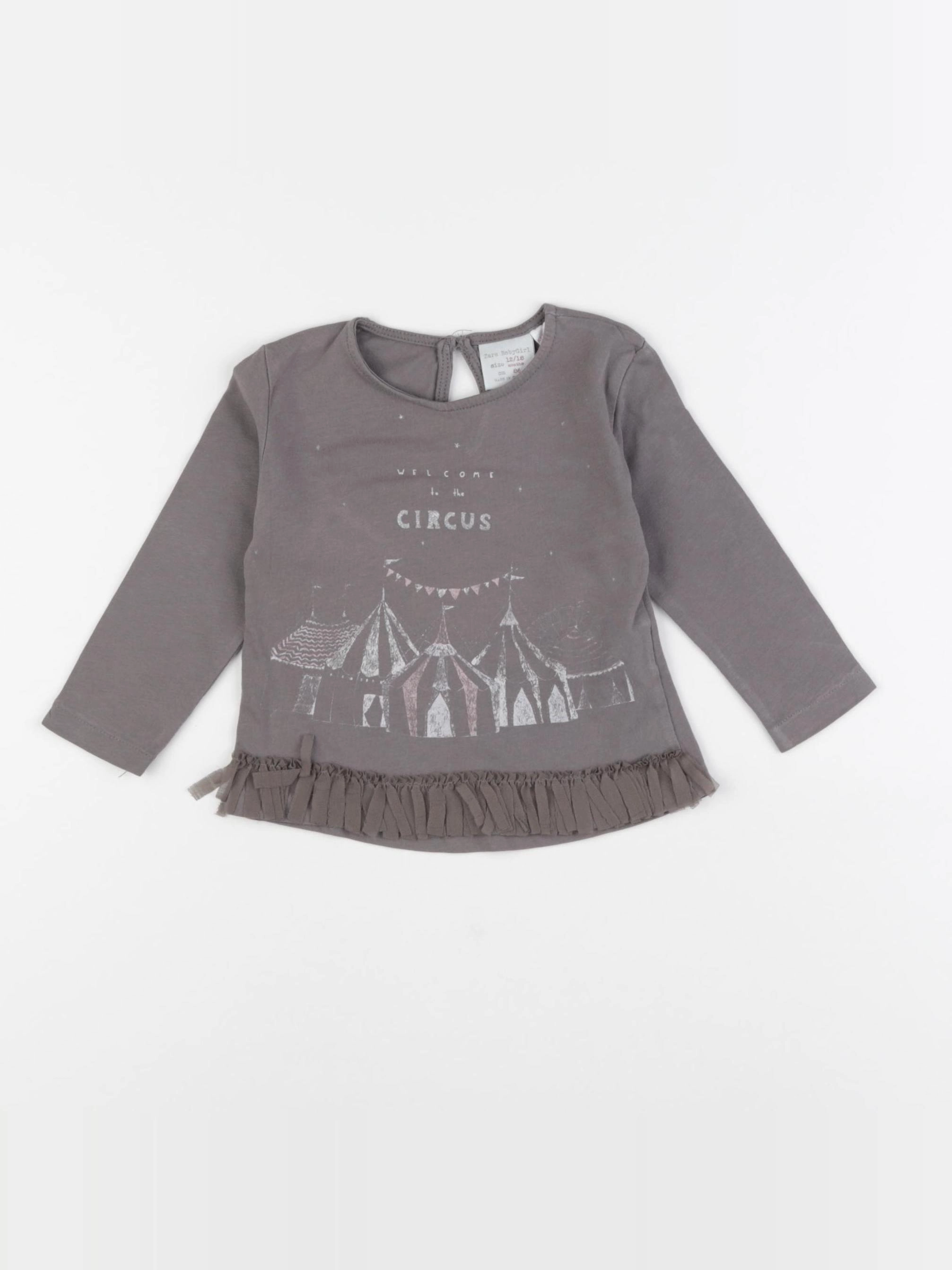 Zara - tee-shirt gris - 12/18 mois