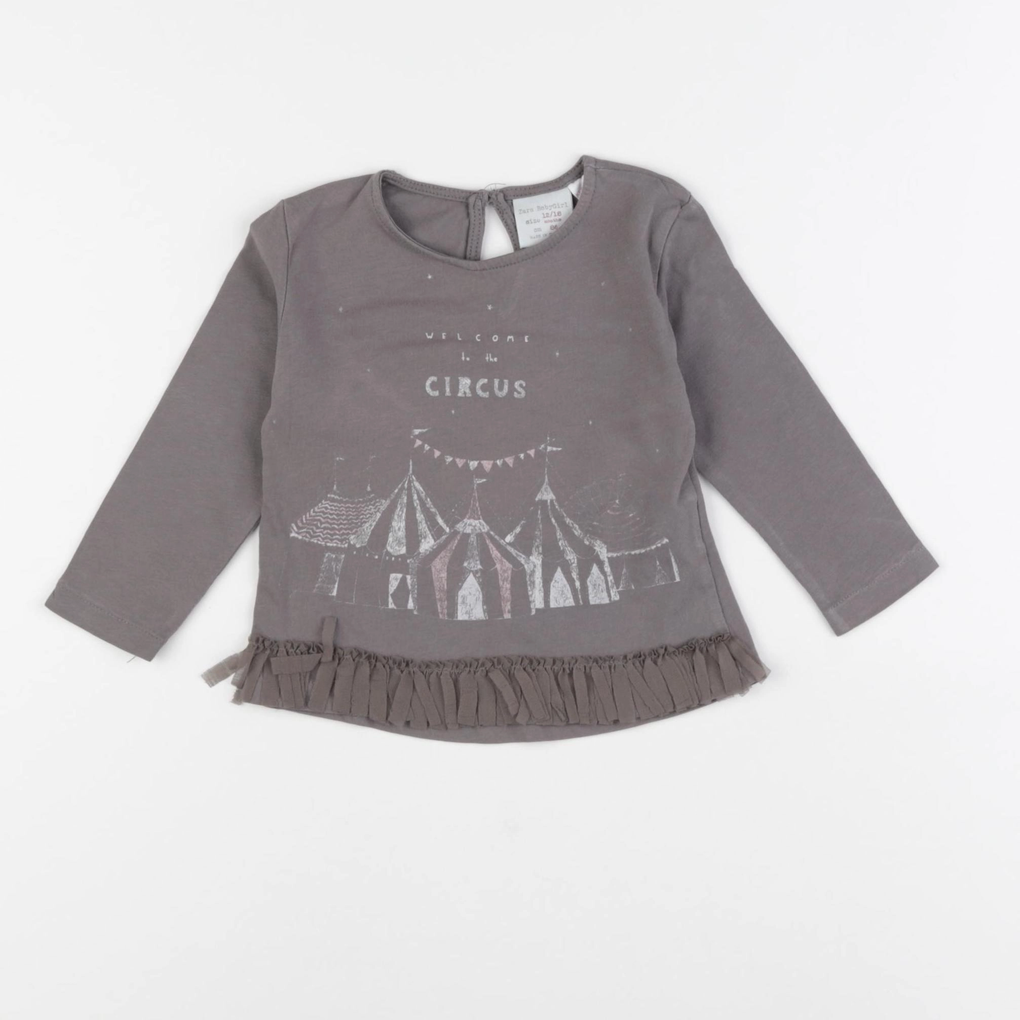 Zara - tee-shirt gris - 12/18 mois