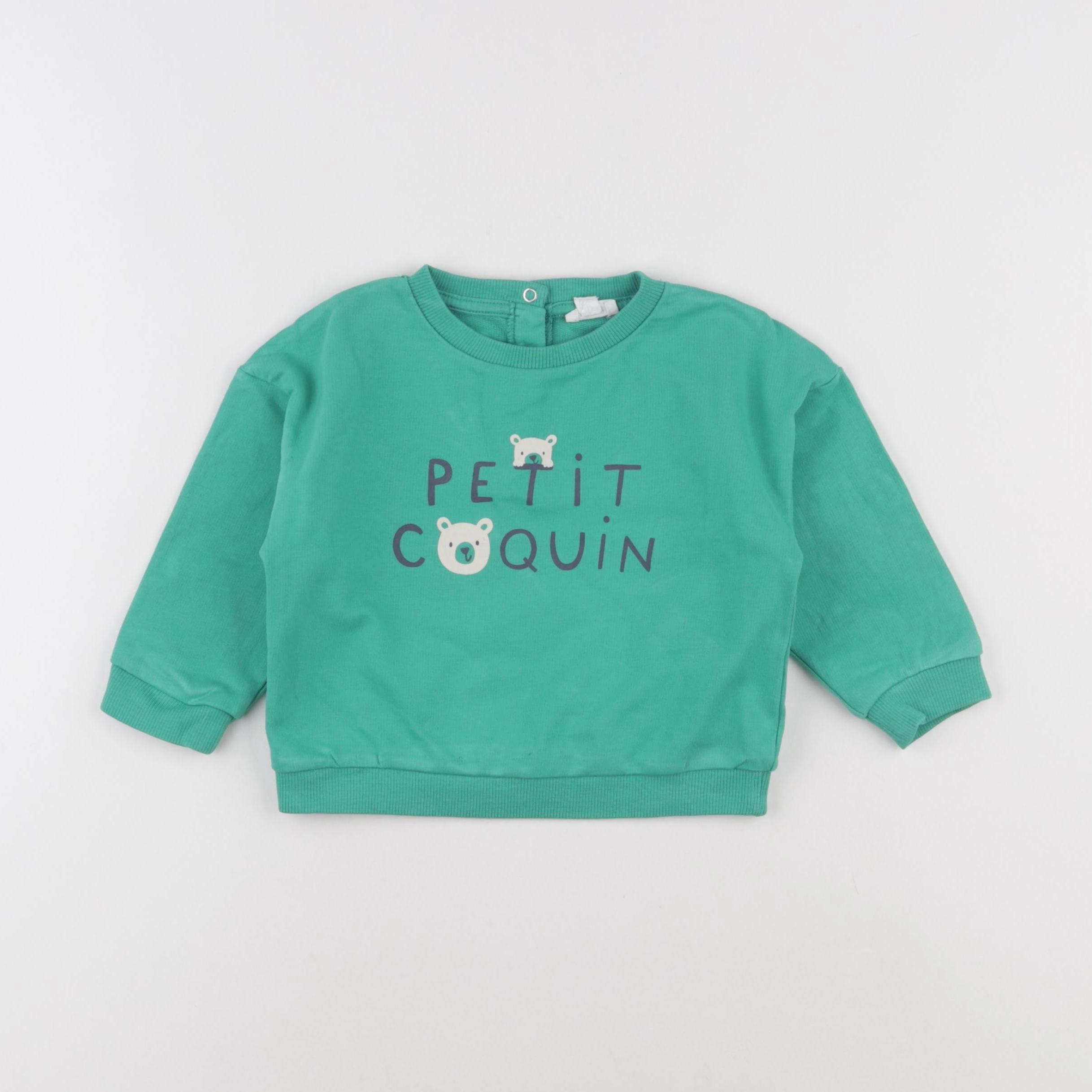 Vertbaudet - sweat vert - 18 mois