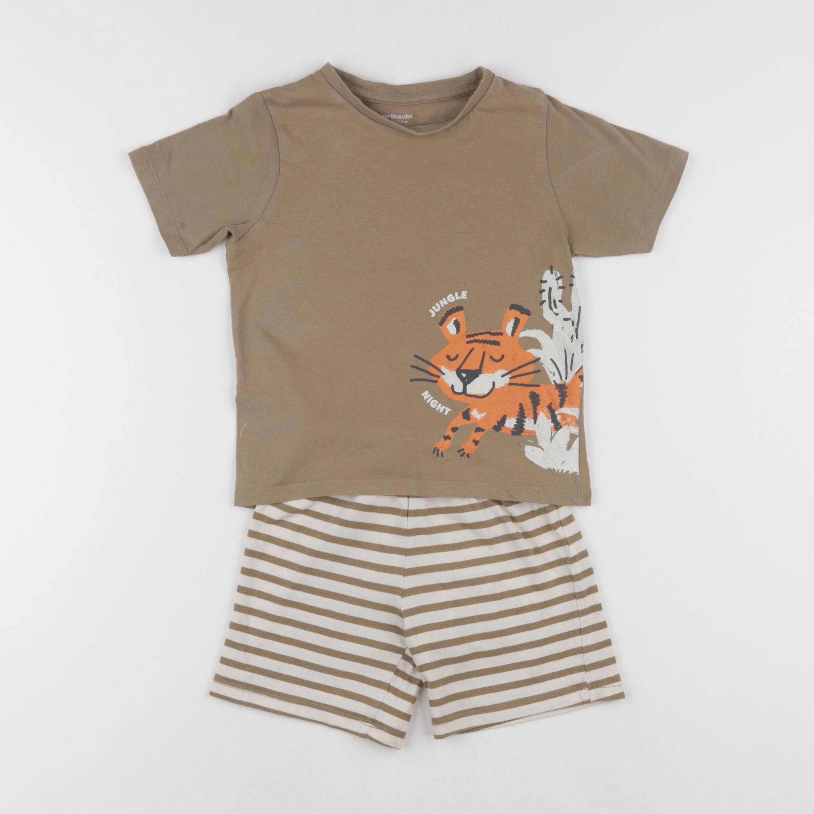 Vertbaudet - pyjama coton marron - 5 ans