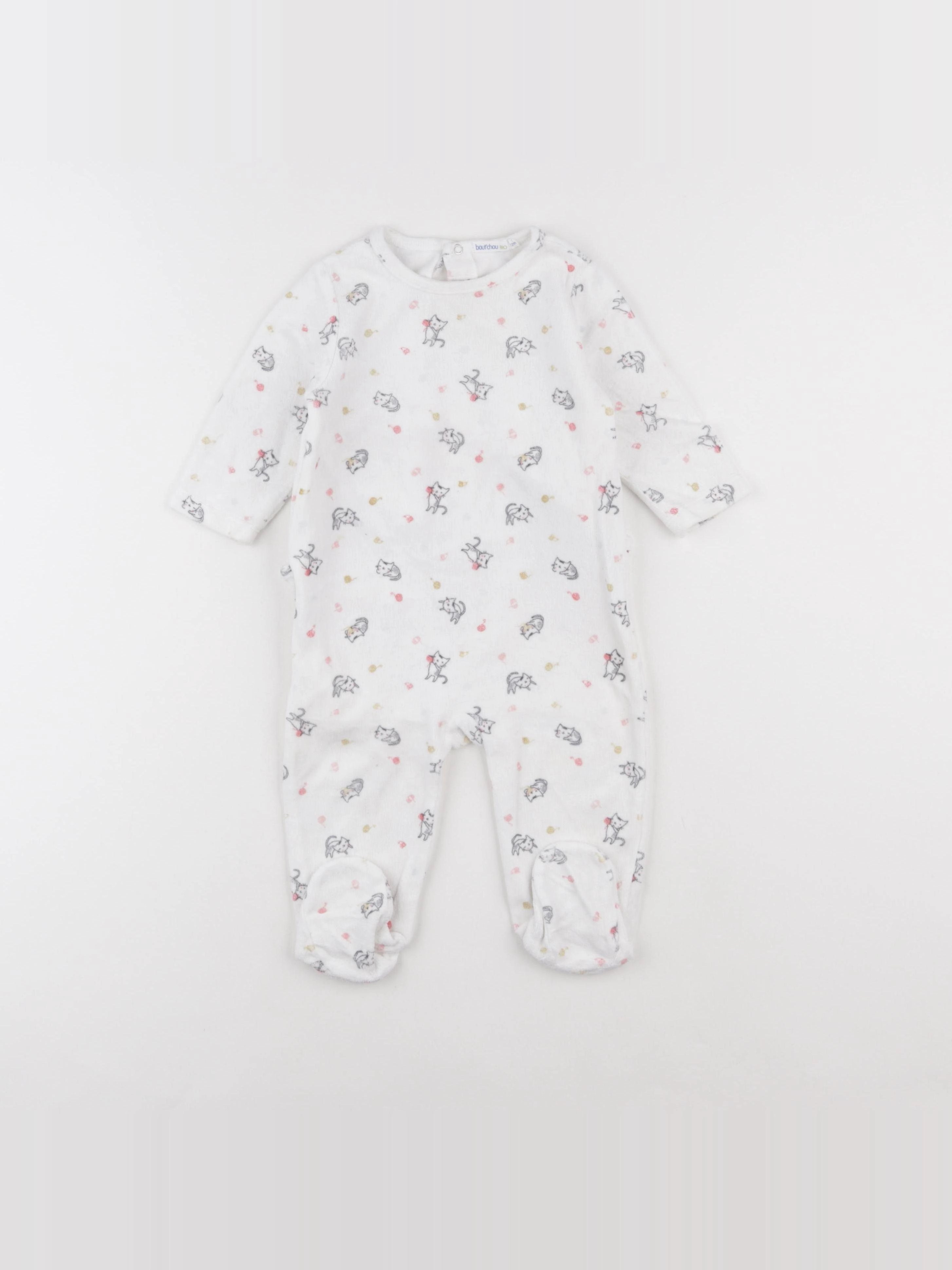 Boutchou - pyjama velours blanc - 12 mois