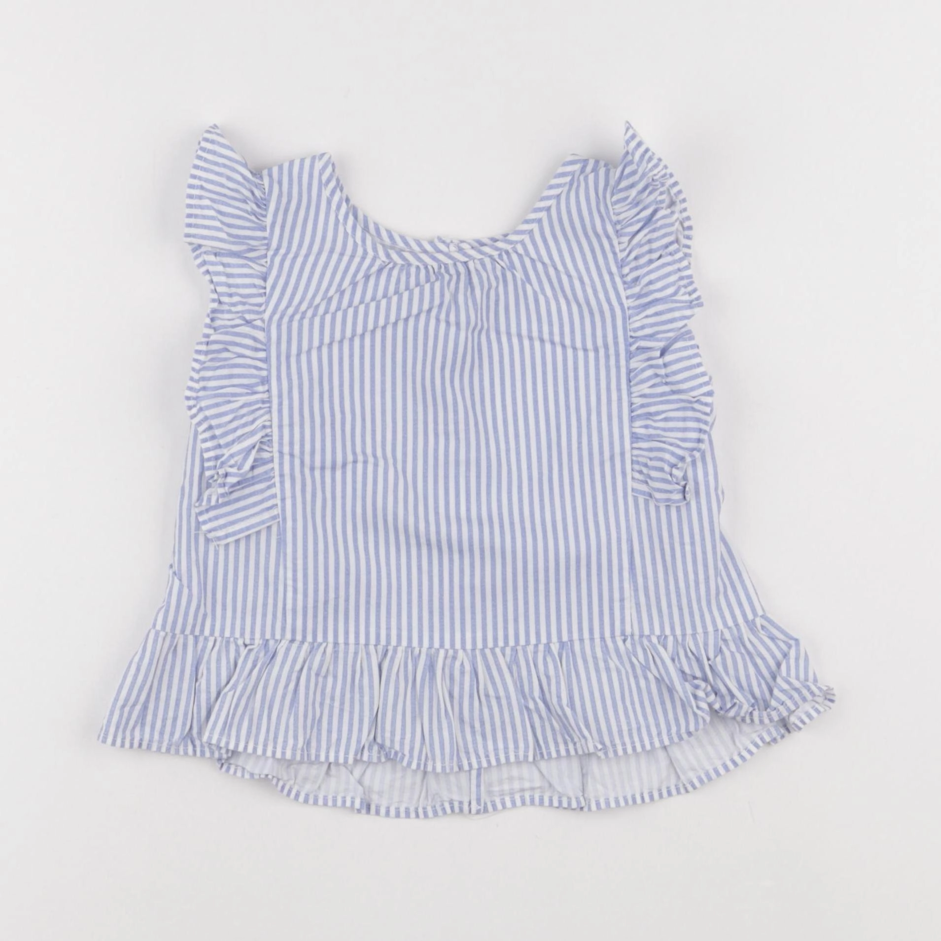 Zara - blouse blanc, bleu - 2/3 ans