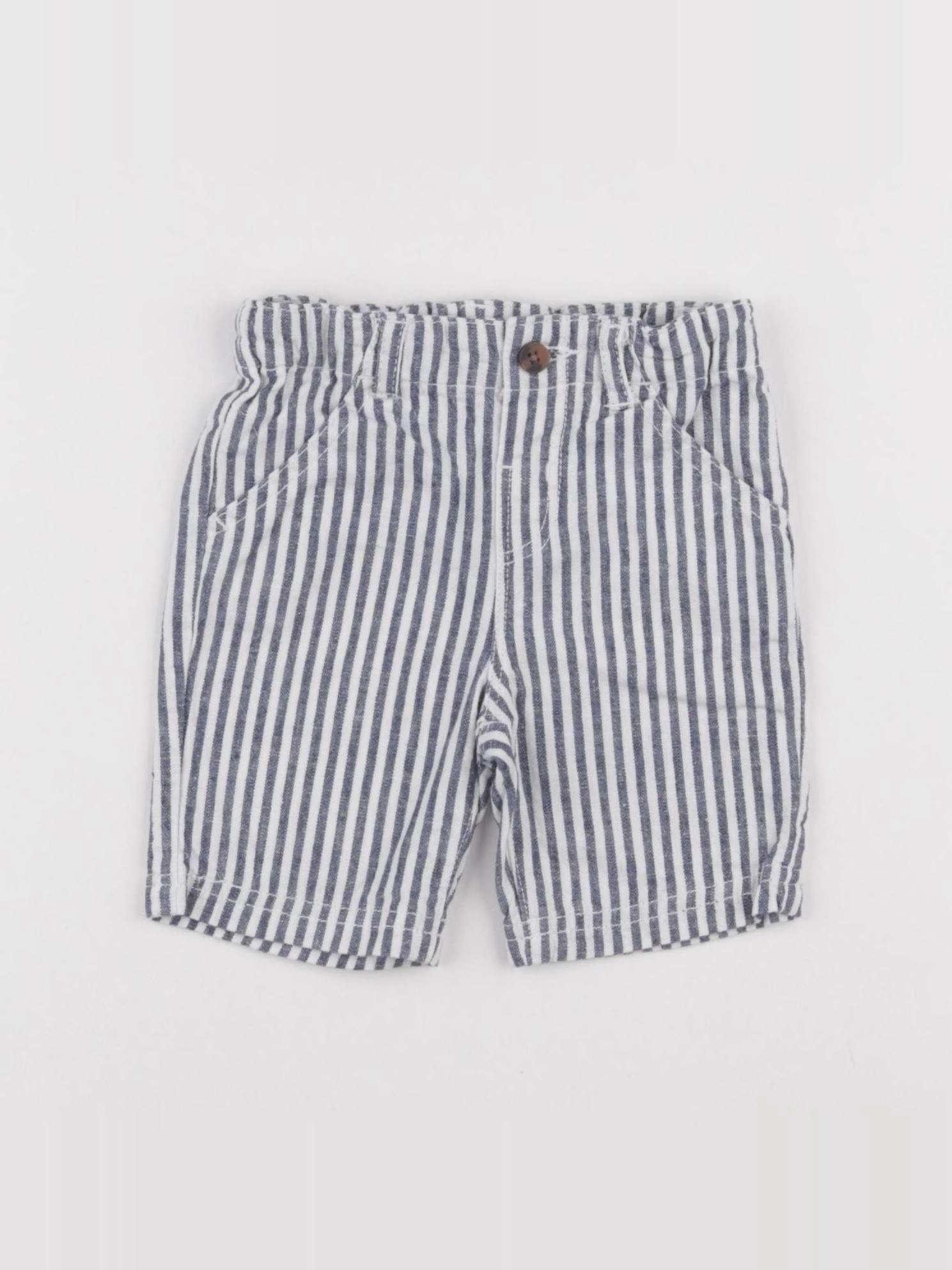 Boutchou - short bleu, blanc - 6 mois