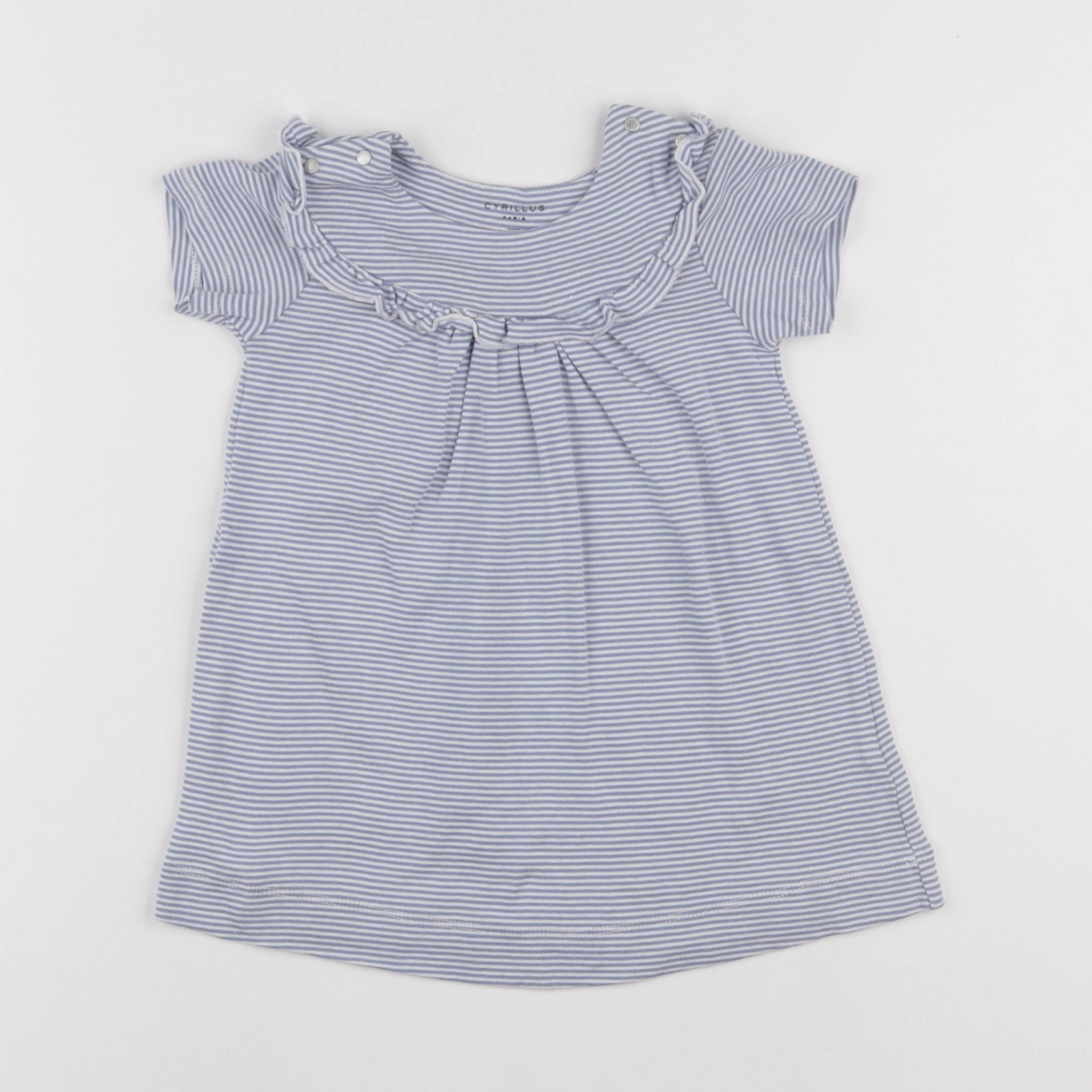 Cyrillus - robe bleu, blanc - 18 mois