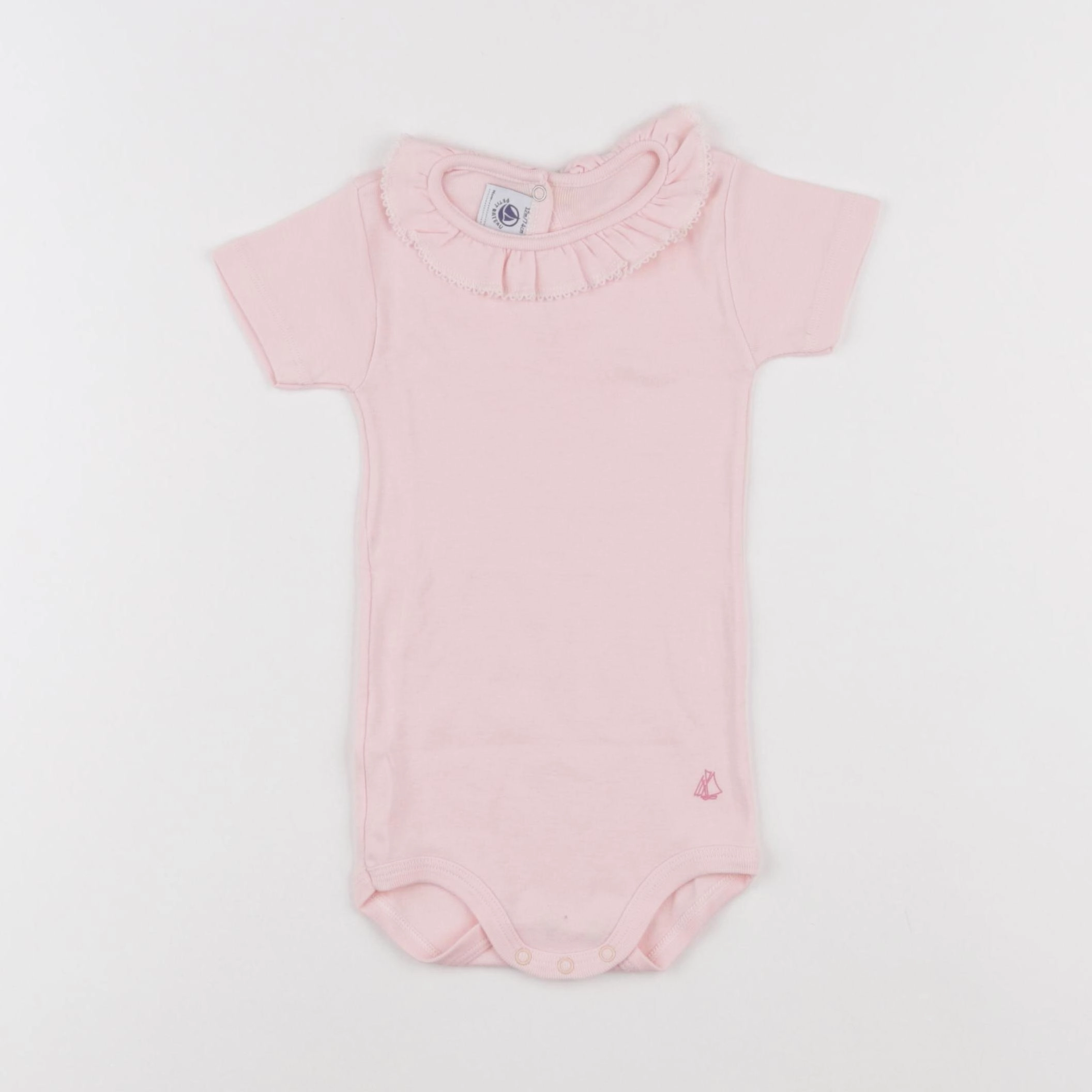 Petit Bateau - body à col rose - 12 mois